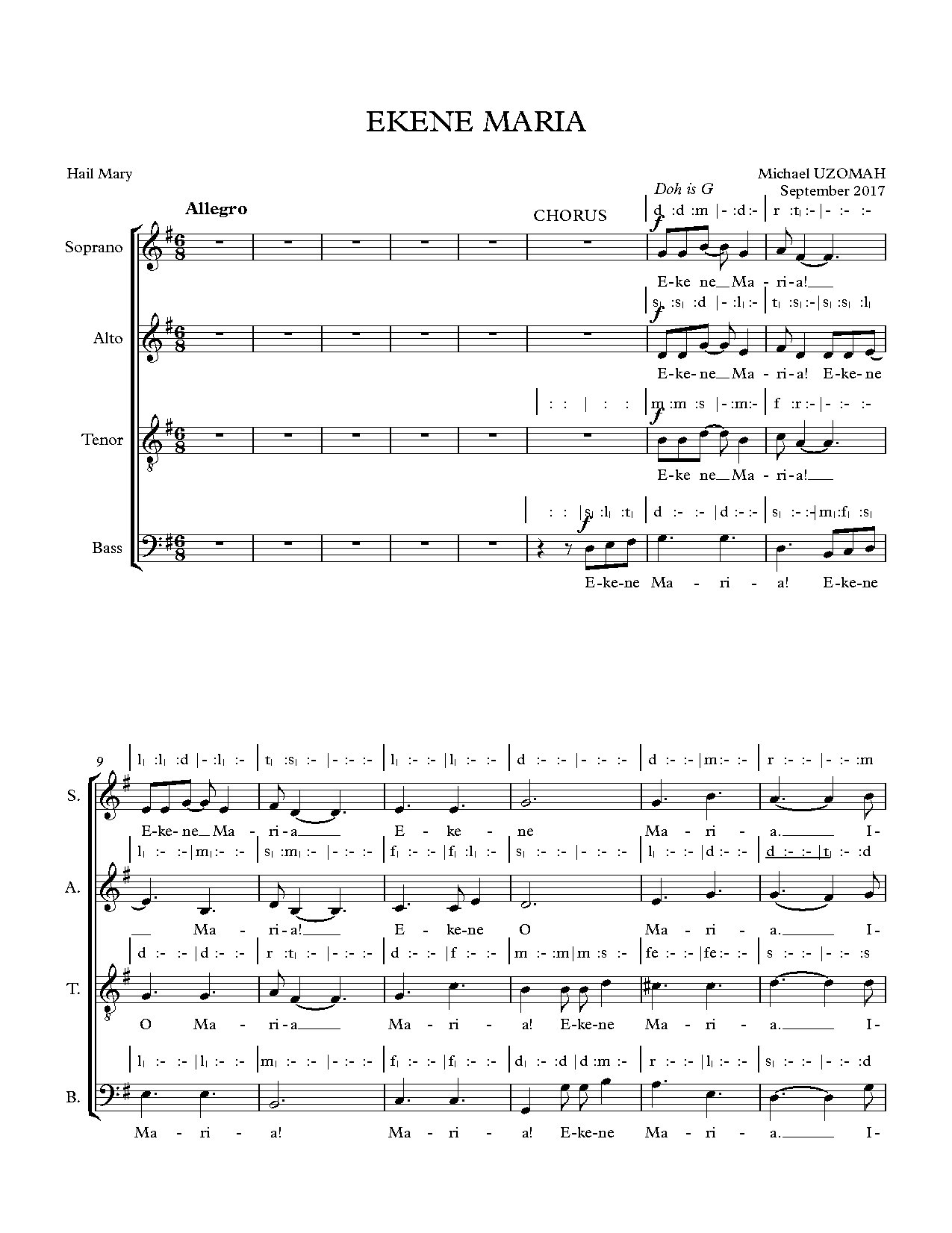 Ekene Maria Michael Uzomah - Download Choir Script PDF