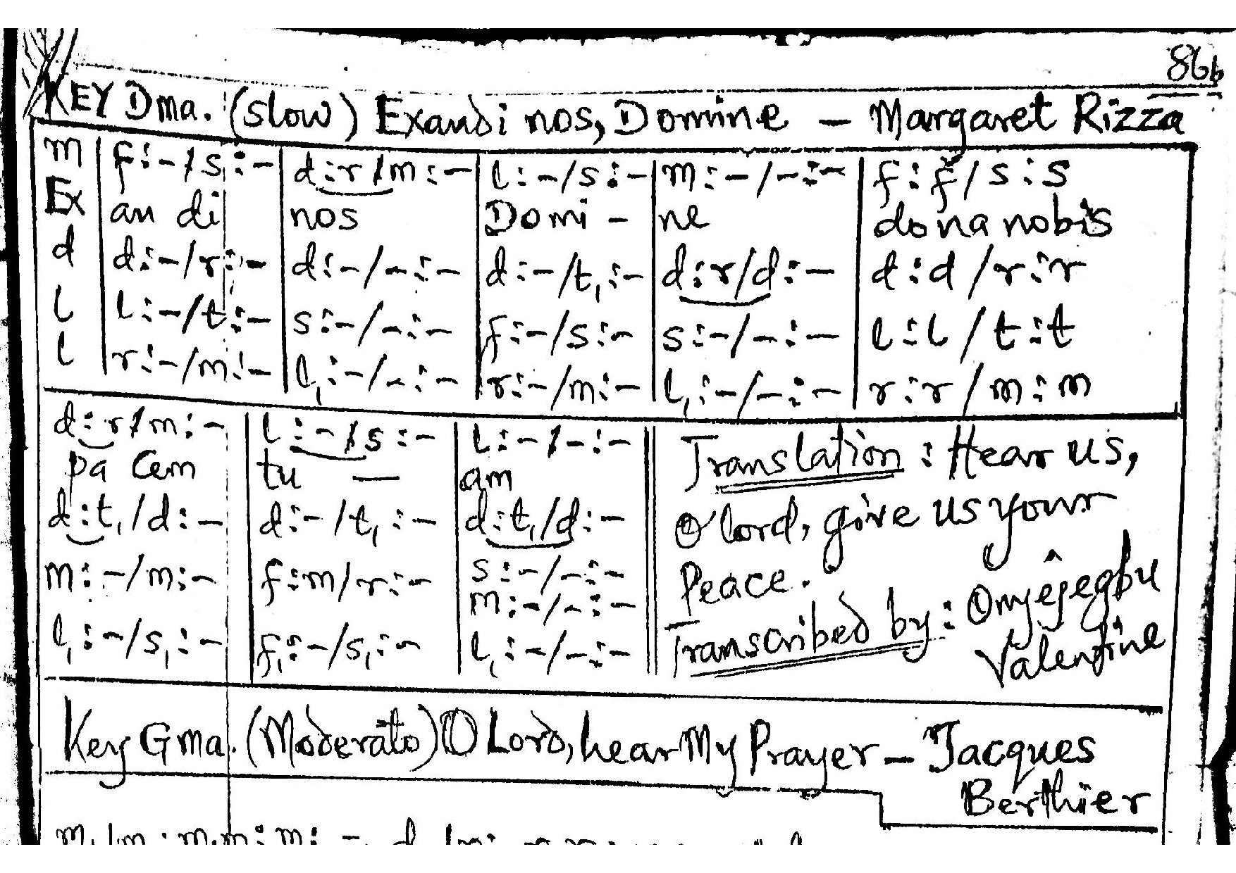 Exaudi Nos Domine - Download Choir Script PDF