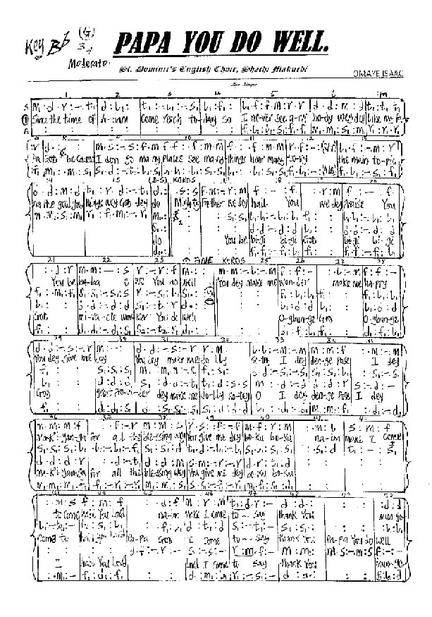 Papa You Do Well - Download Choir Script PDF