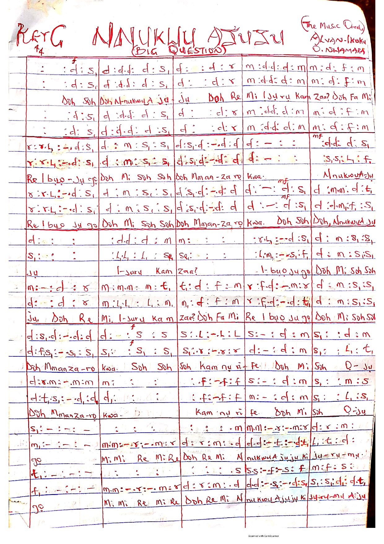 Nnukwu Ajuju (big Question) - Download Choir Script PDF