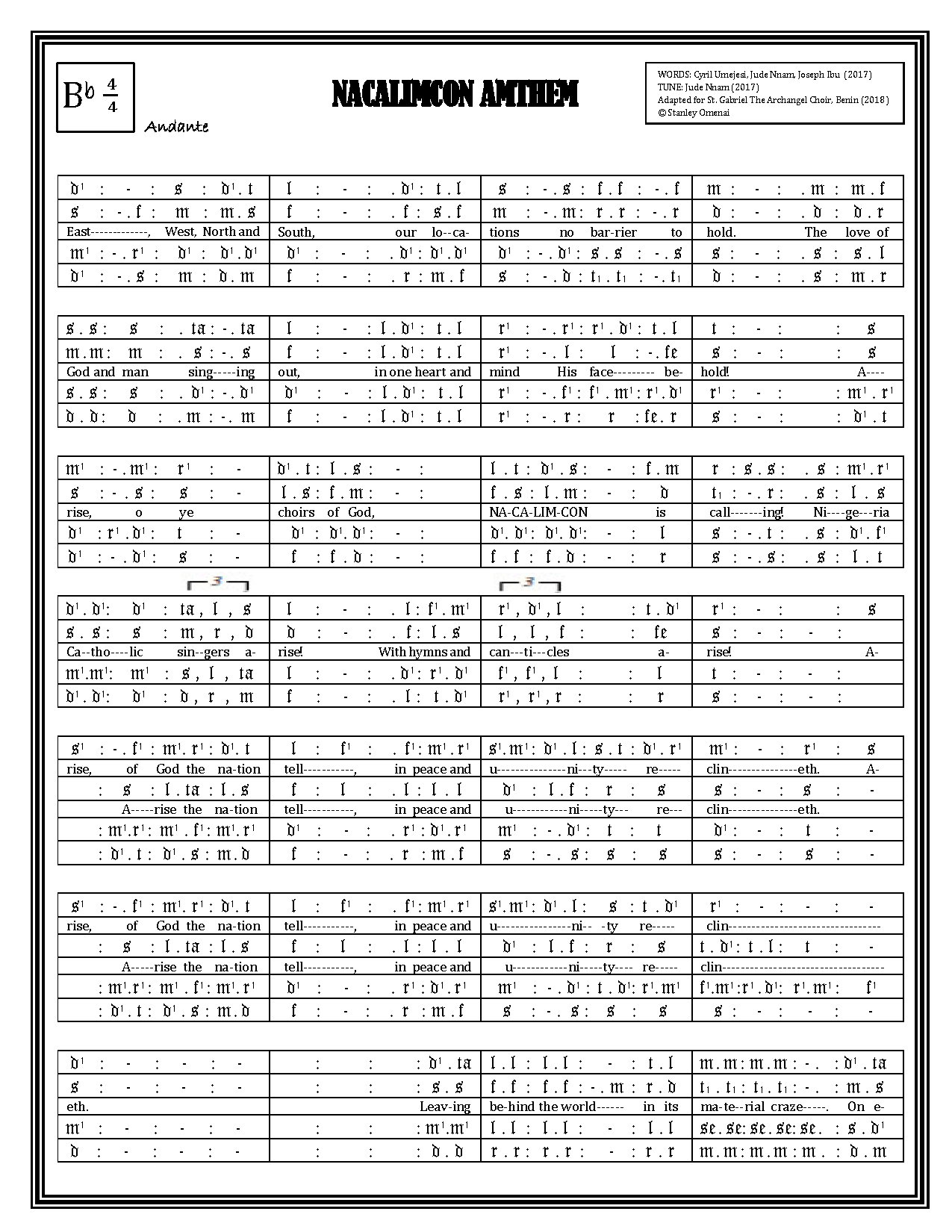 Nacalimcon Anthem