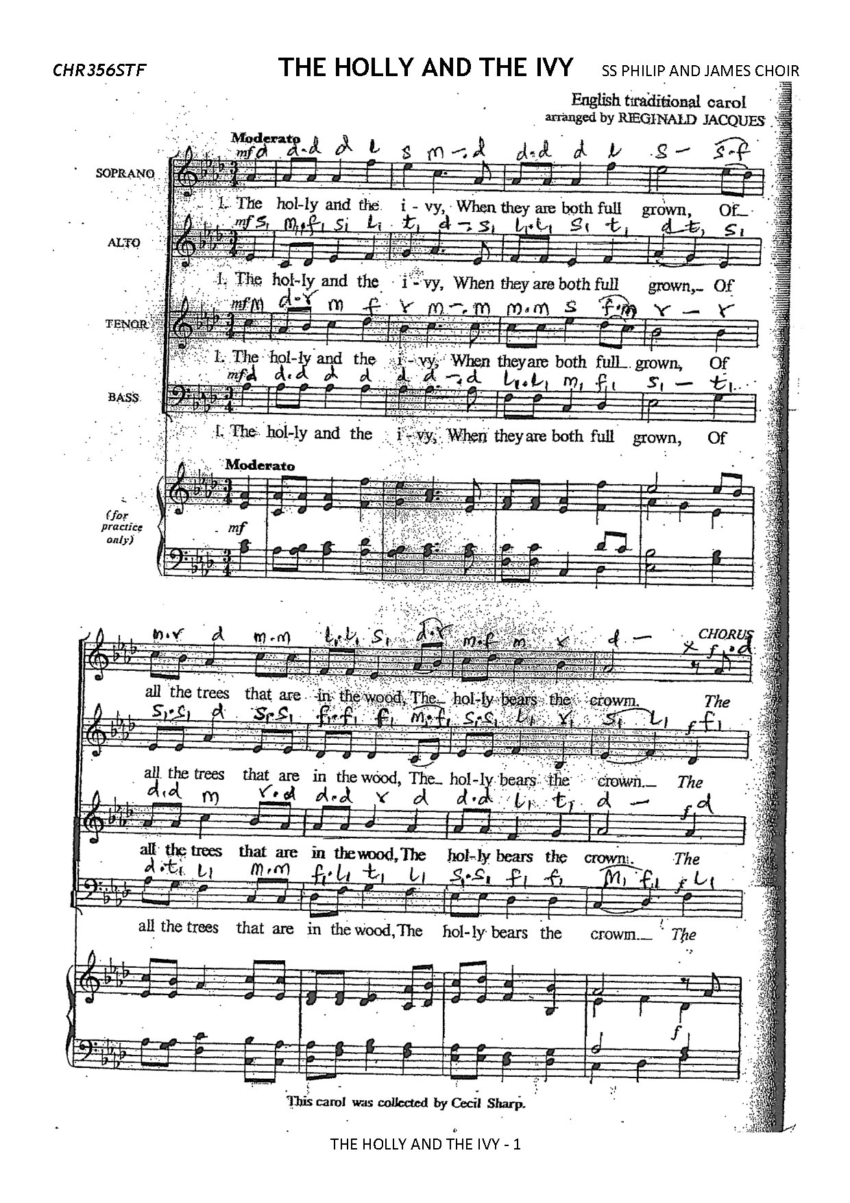 The Holly And The Ivy - 1 - Download Choir Script PDF
