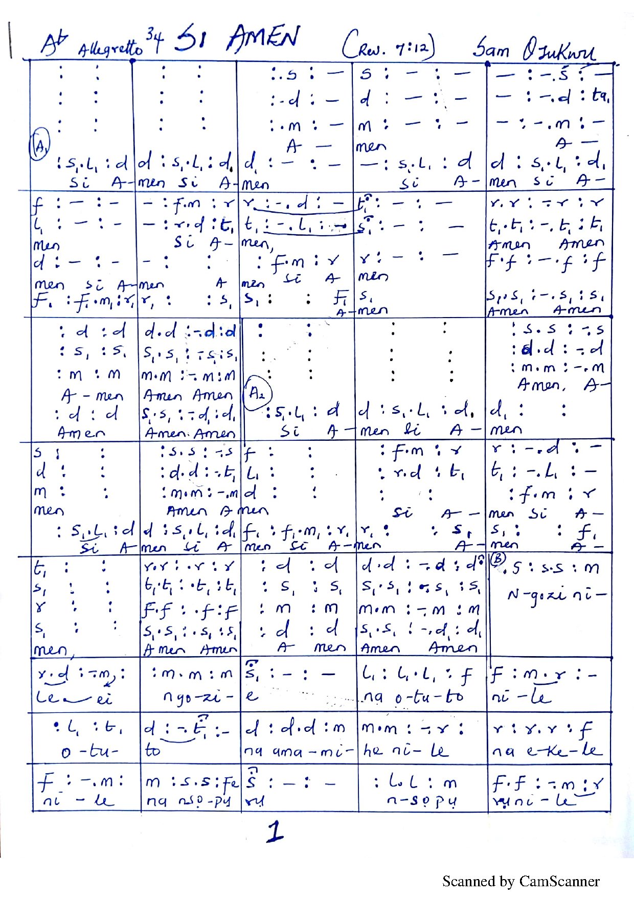 Si Amen!!! - Download Choir Script PDF