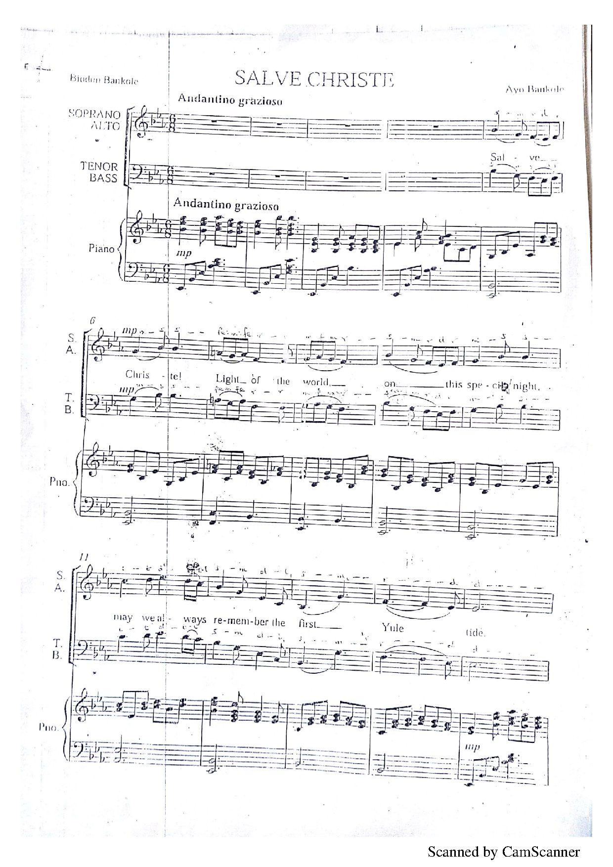Salve Christe - Download Choir Script PDF