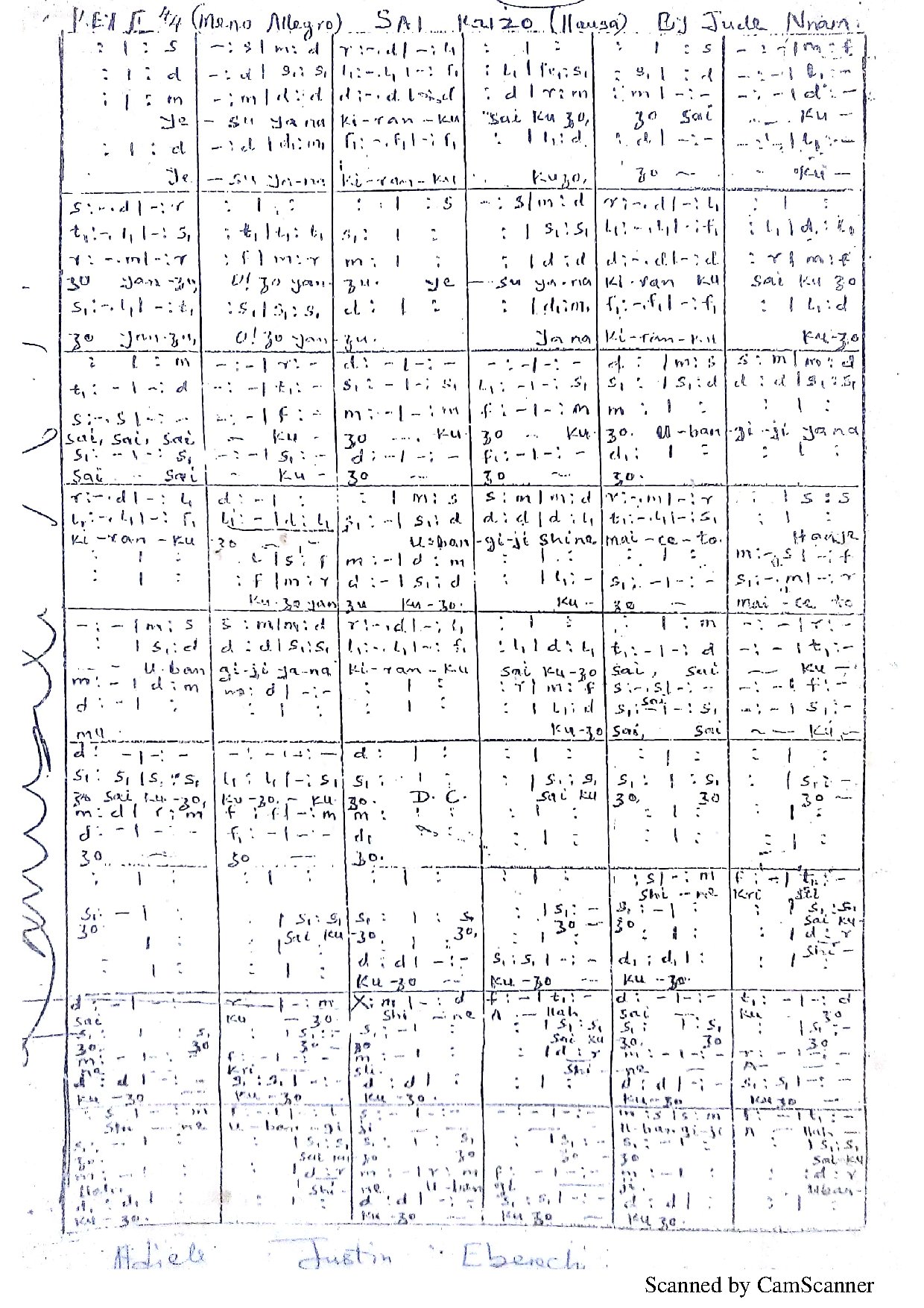 Sai Kuzo - Download Choir Script PDF