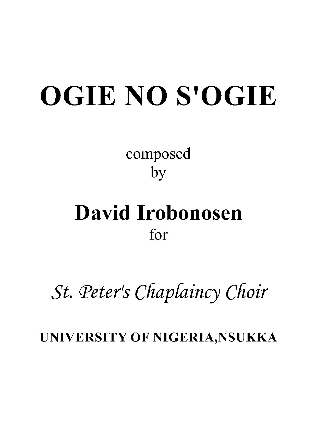 Ogie No So Gie.sib - Full Score - Download Choir Script PDF