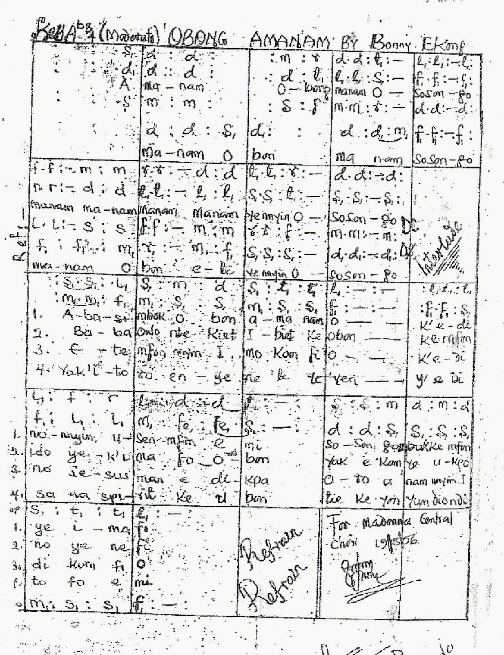 Obong Amanam - Download Choir Script PDF