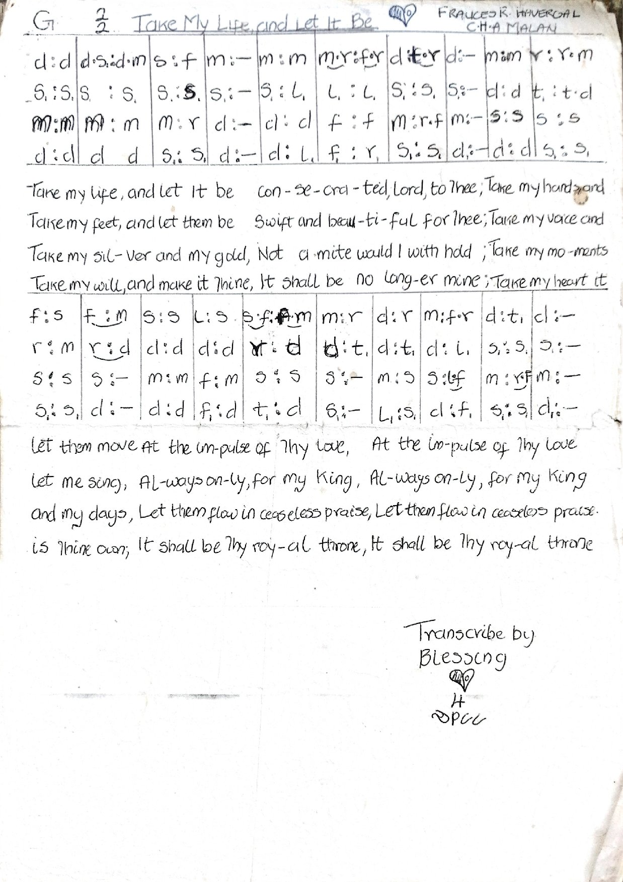 Take My Life And Let It Be1 - Download Choir Script PDF