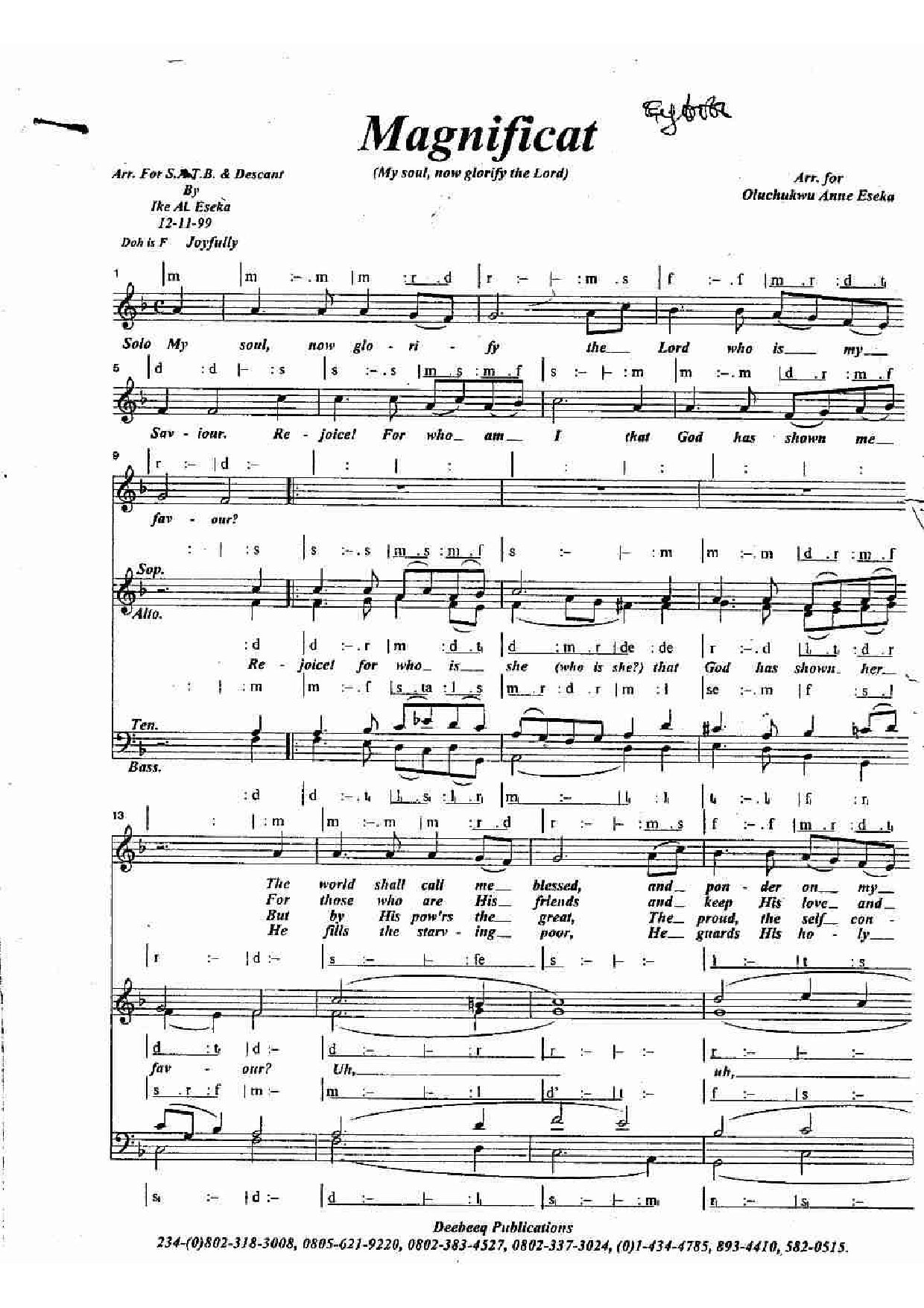 Magnificat - Download Choir Script PDF