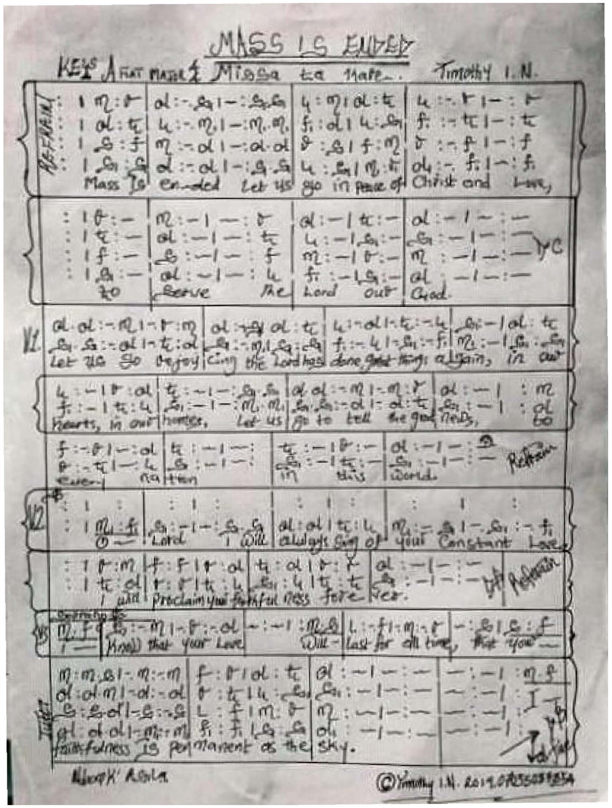 Mass Is Ended - Download Choir Script PDF