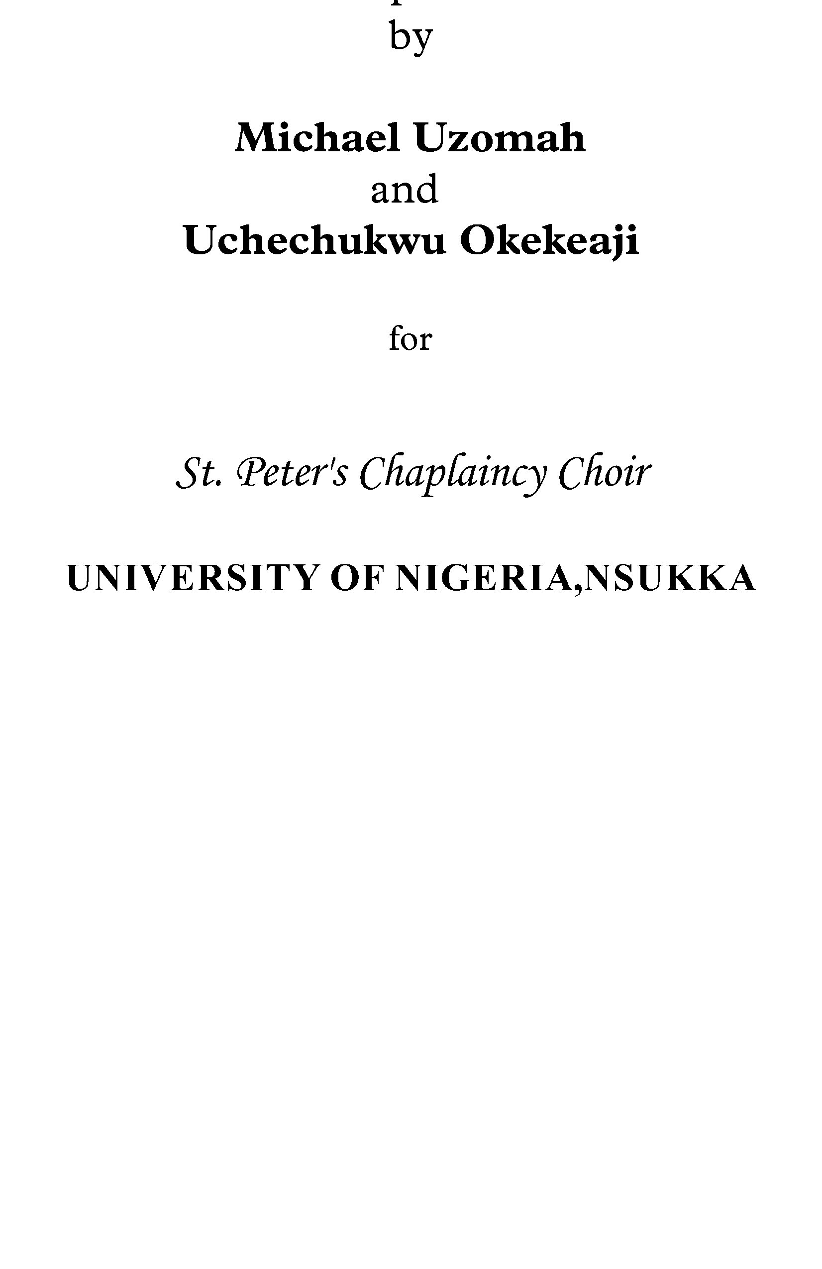 Missa Agwusi Go - Full Score - Download Choir Script PDF