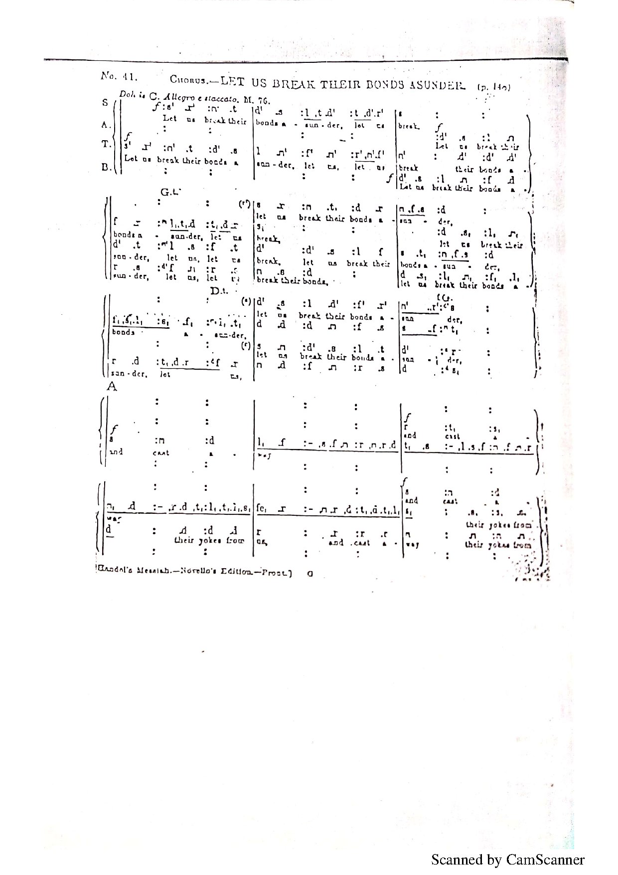 Let Us Break Their Bonds Asunder - Download Choir Script PDF