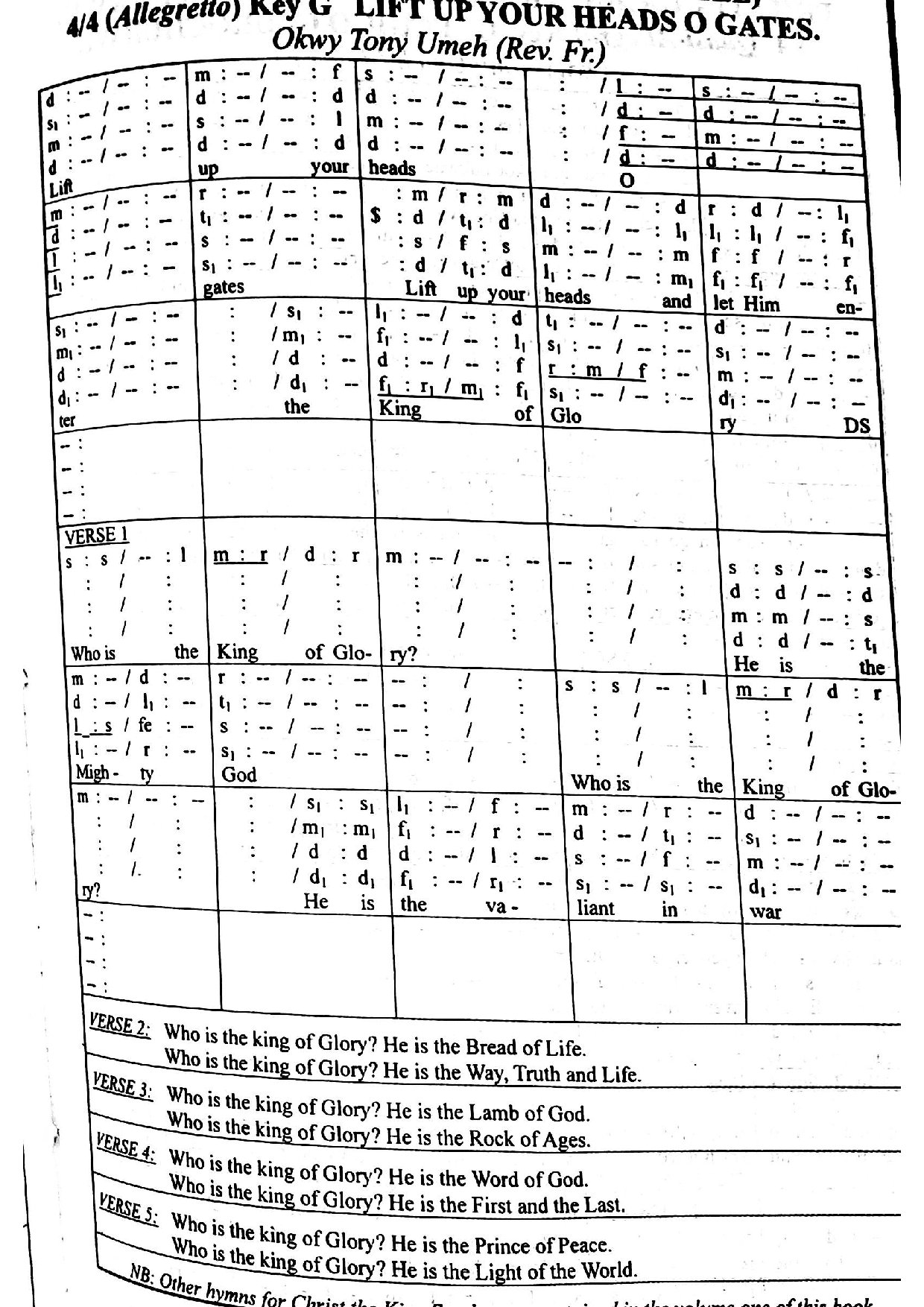 Lift Up Your Heads Oh Gate - Download Choir Script PDF