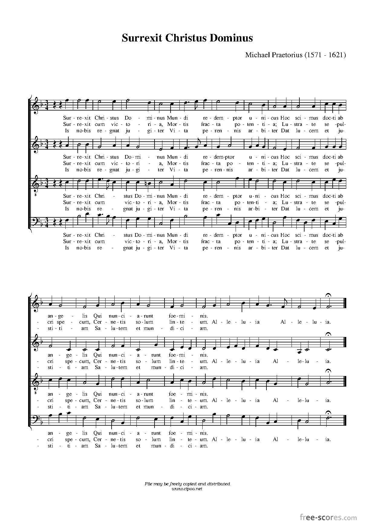 Praetorius-michael-surrexit-christus-dominus - Download Choir Script PDF