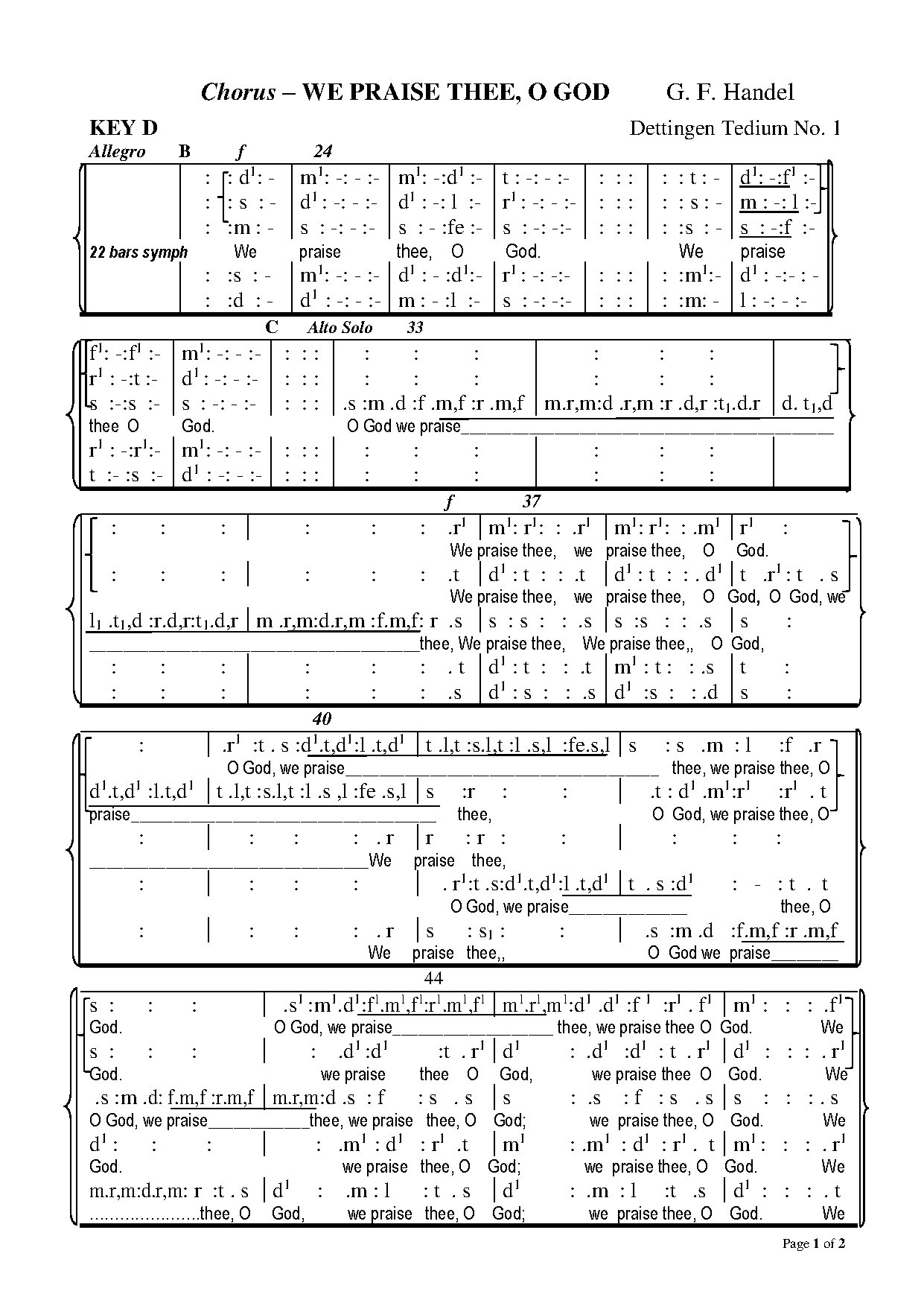 We Praise Thee O God - Download Choir Script PDF