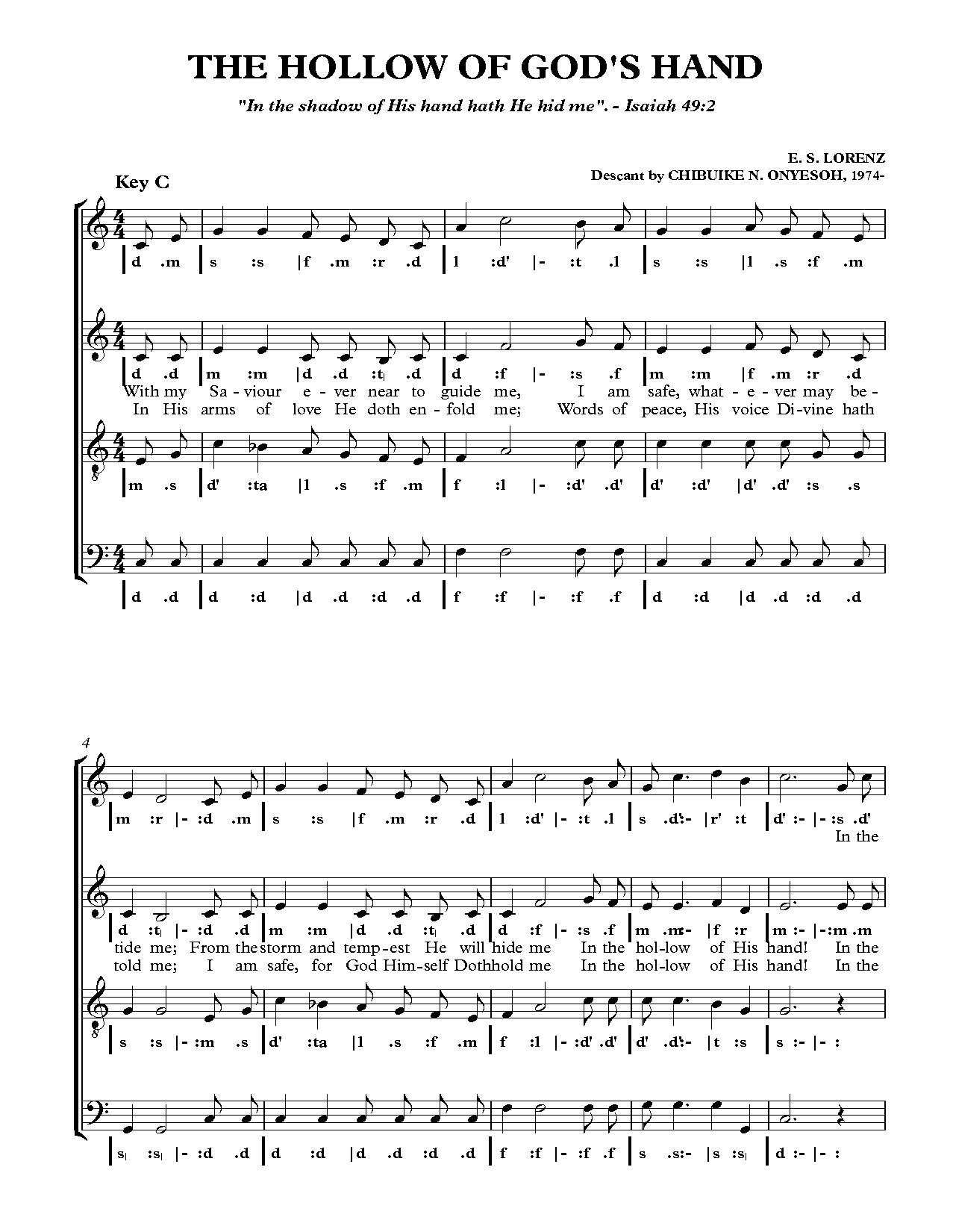 The Hollow Of God S Hand - Download Choir Script PDF