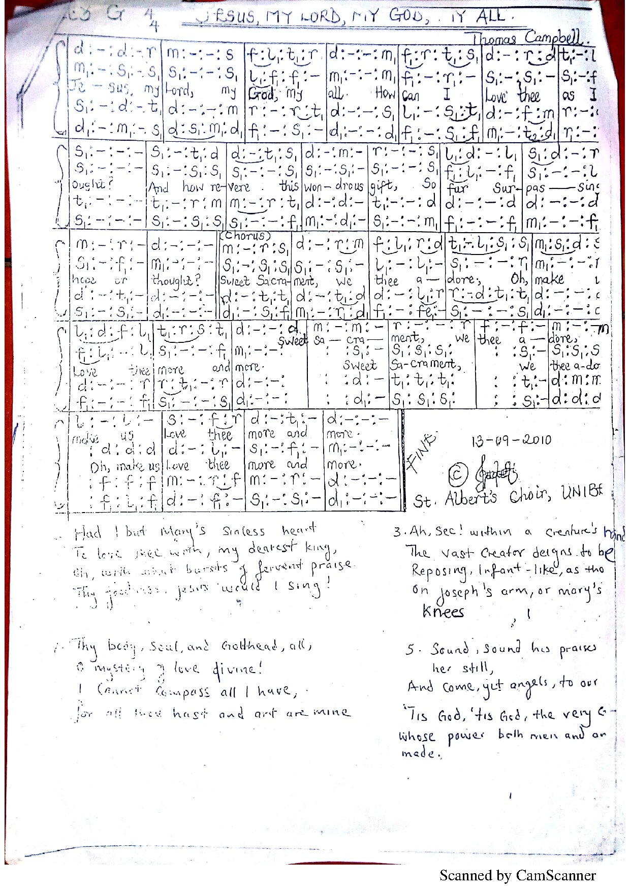 Jesus My God, My All - Download Choir Script PDF