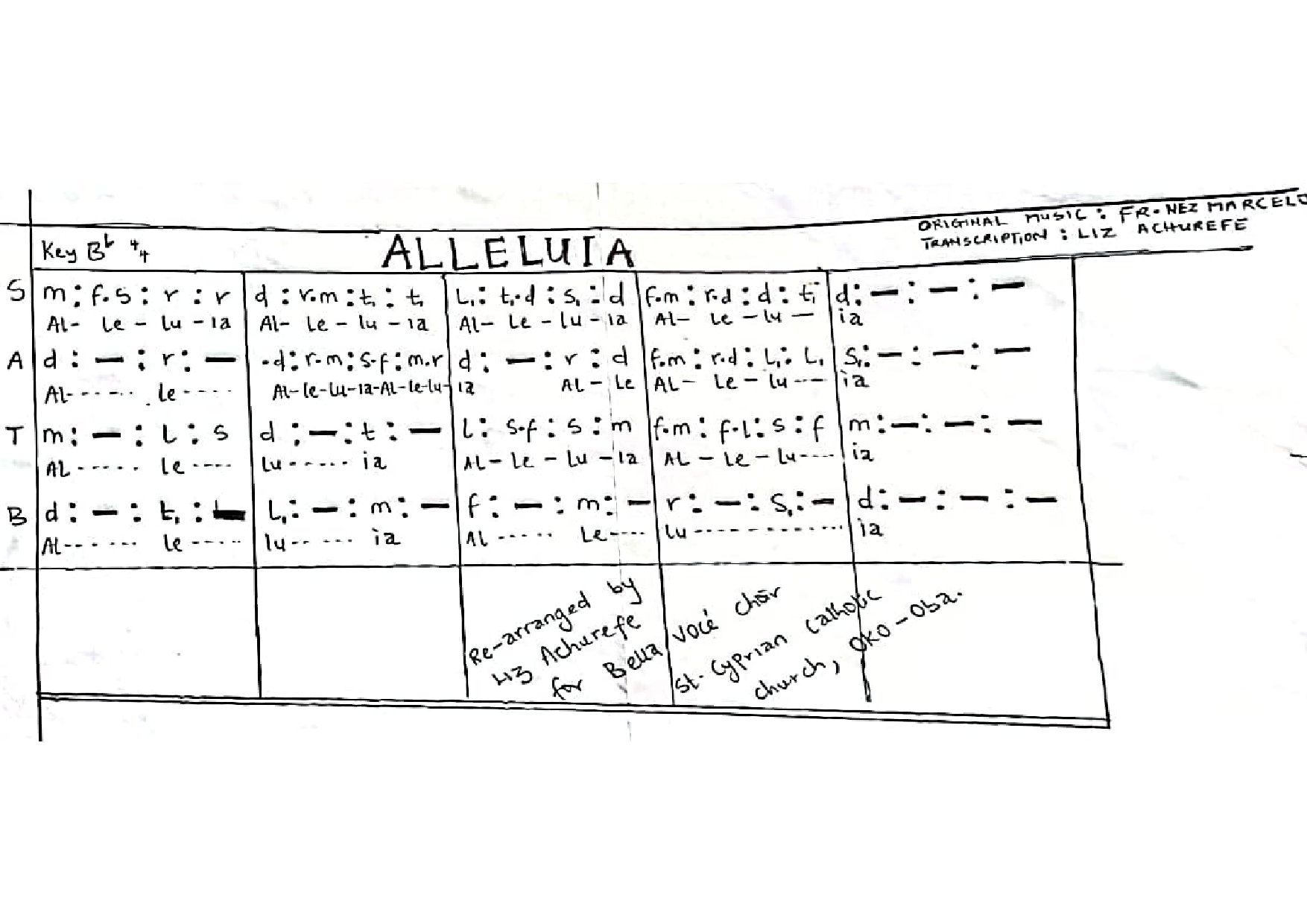 4 Fold Alleluia - Download Choir Script PDF