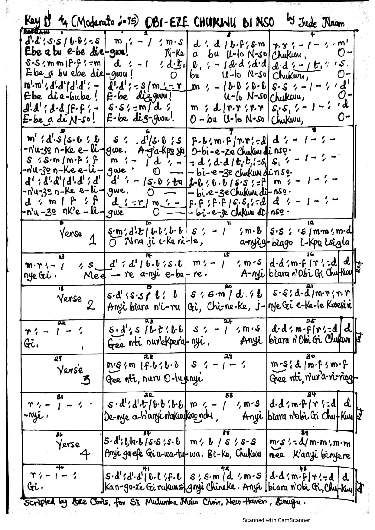 Obi Eze Chukwu - Download Choir Script PDF