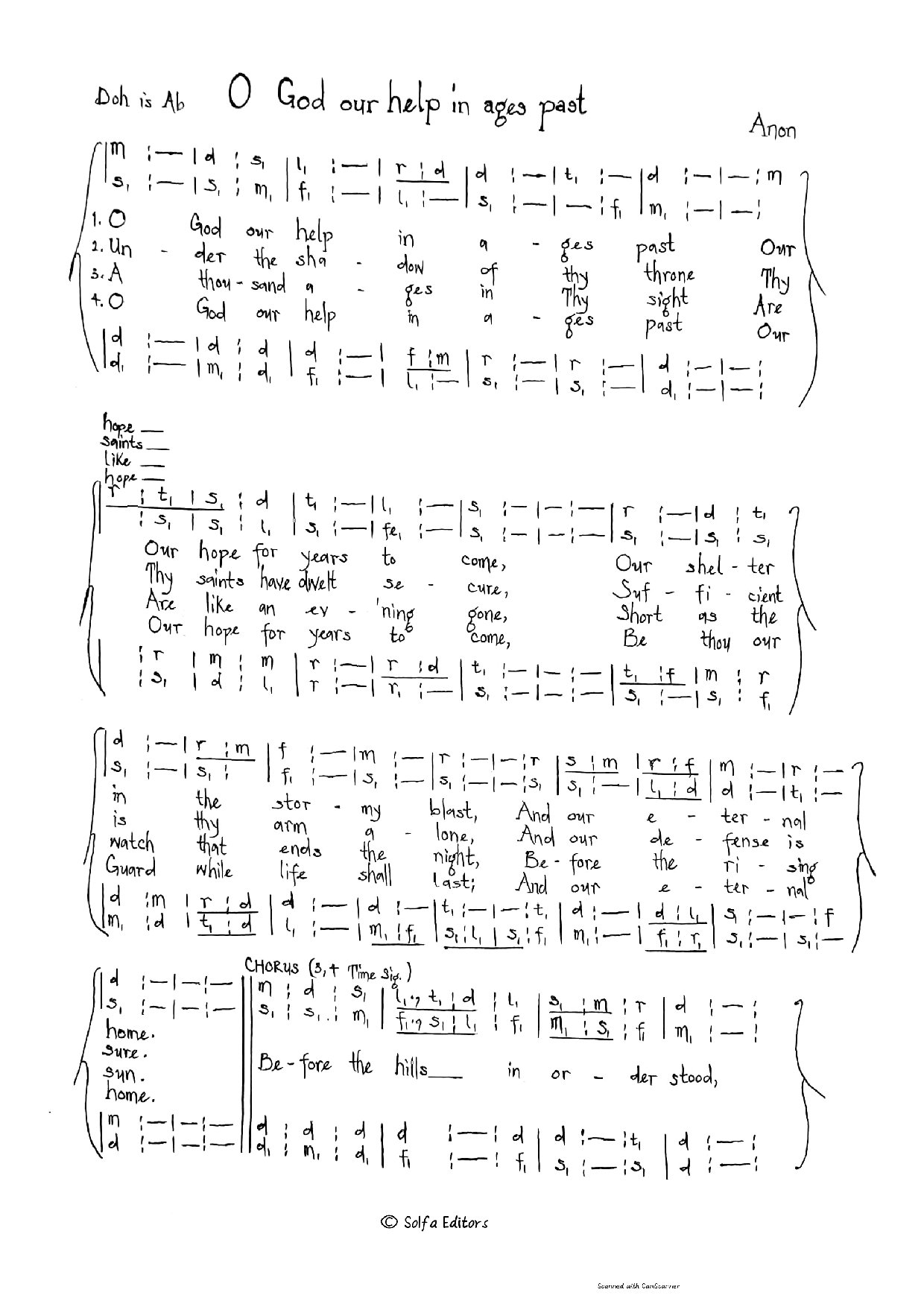 O God Our Help - Hc Version - Download Choir Script PDF
