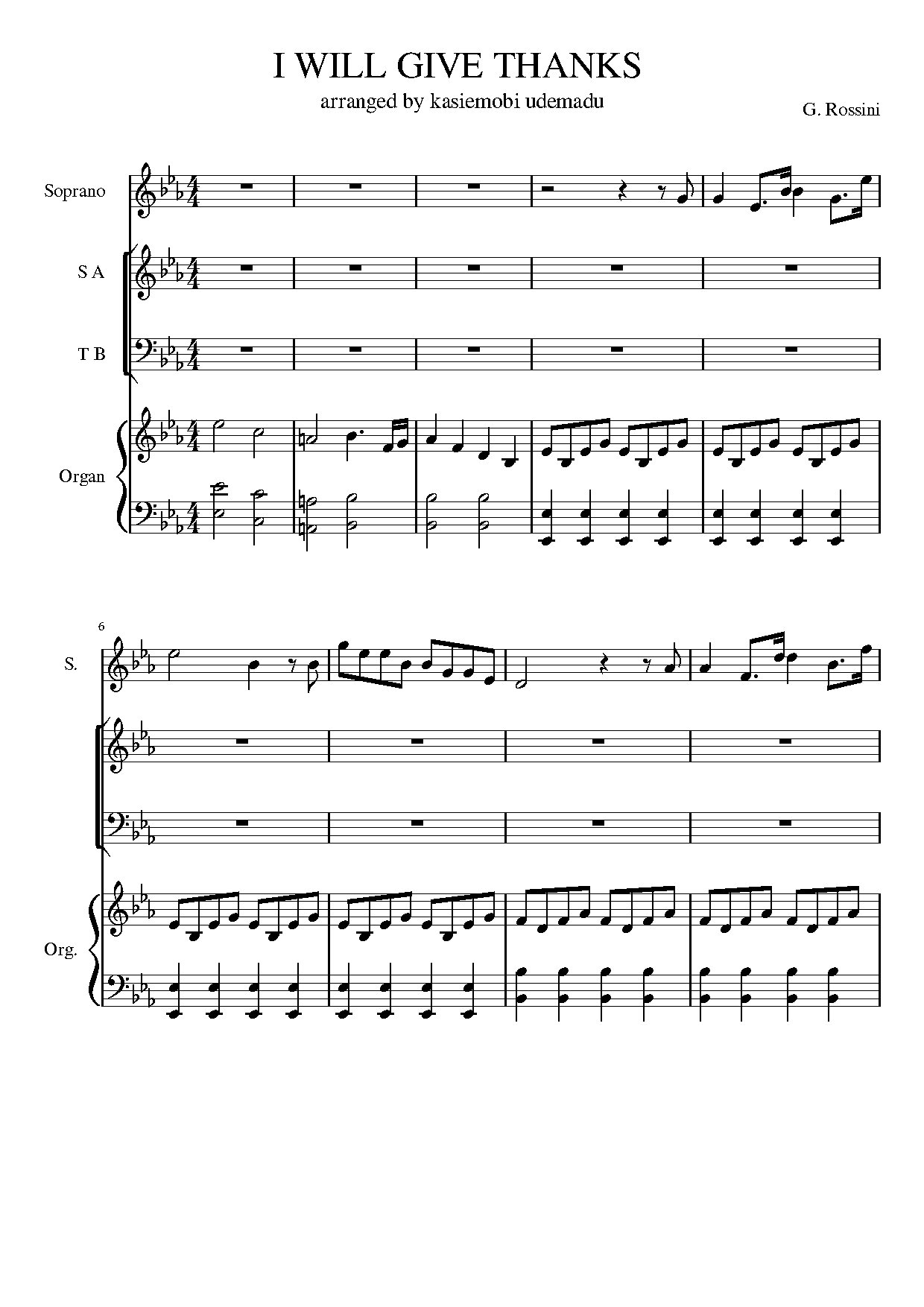 I Will Give Thanks .mscz Kasie - Download Choir Script PDF