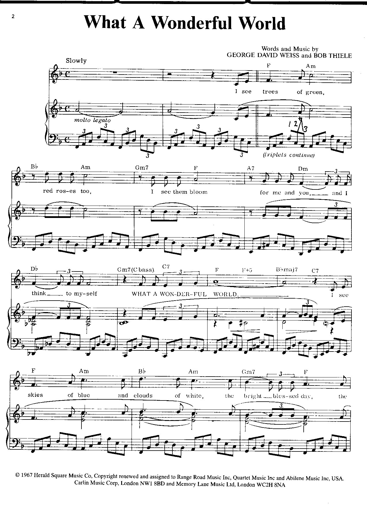 What A Wonderful World - Download Choir Script PDF