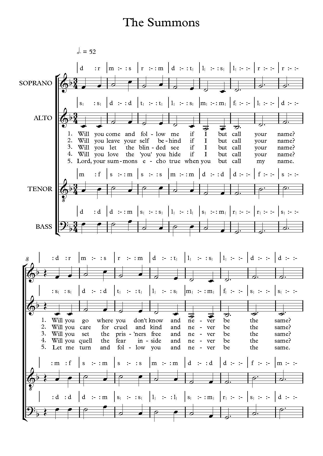 The Summons - Download Choir Script PDF