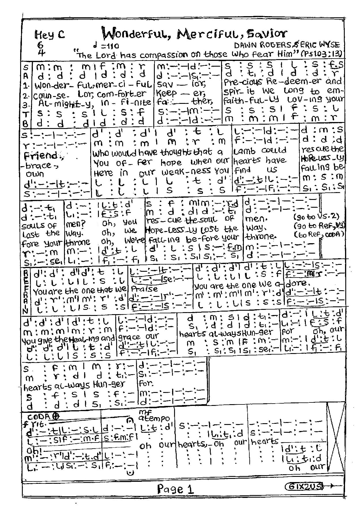 Wonderful, Merciful, Savior - Download Choir Script PDF