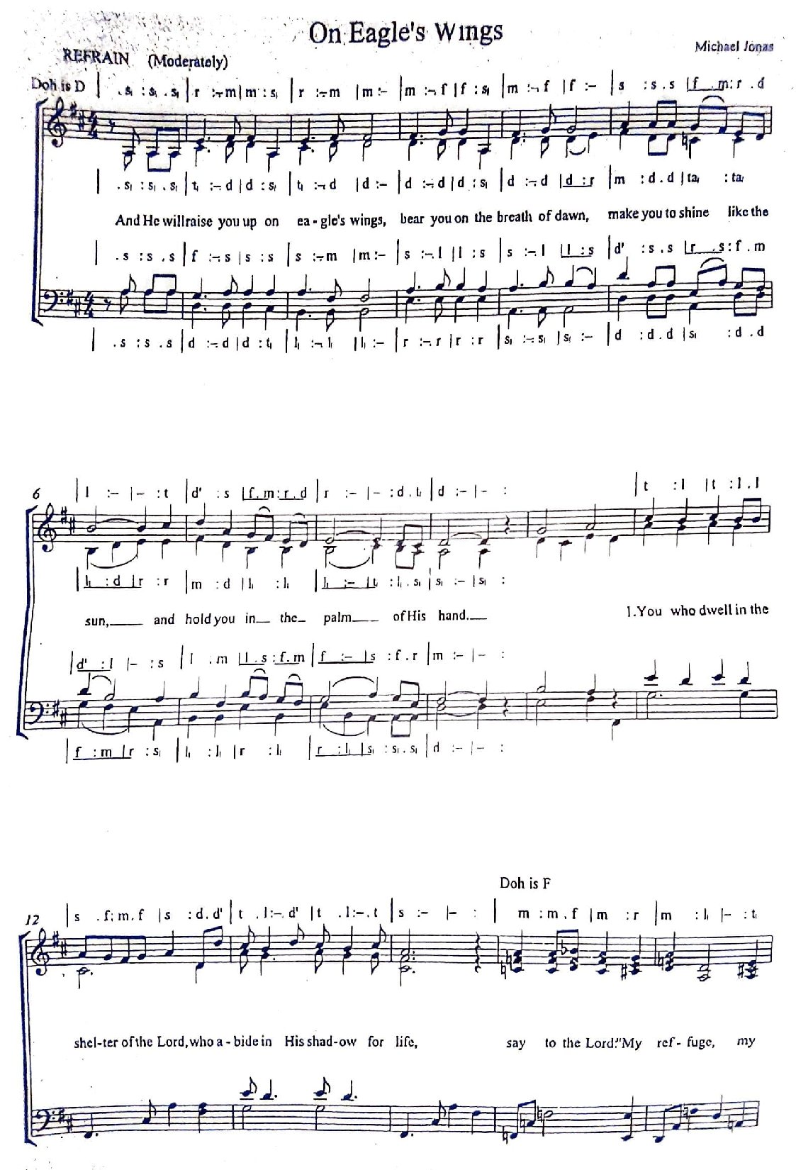 On Eagles Wings - Download Choir Script PDF