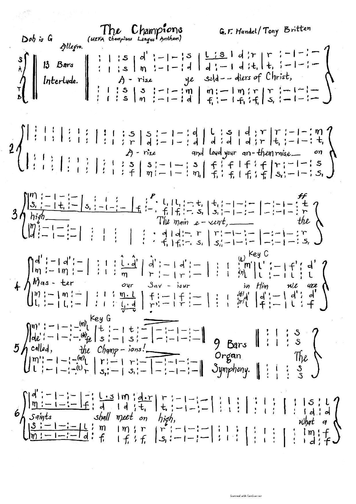 The Champions - Download Choir Script PDF