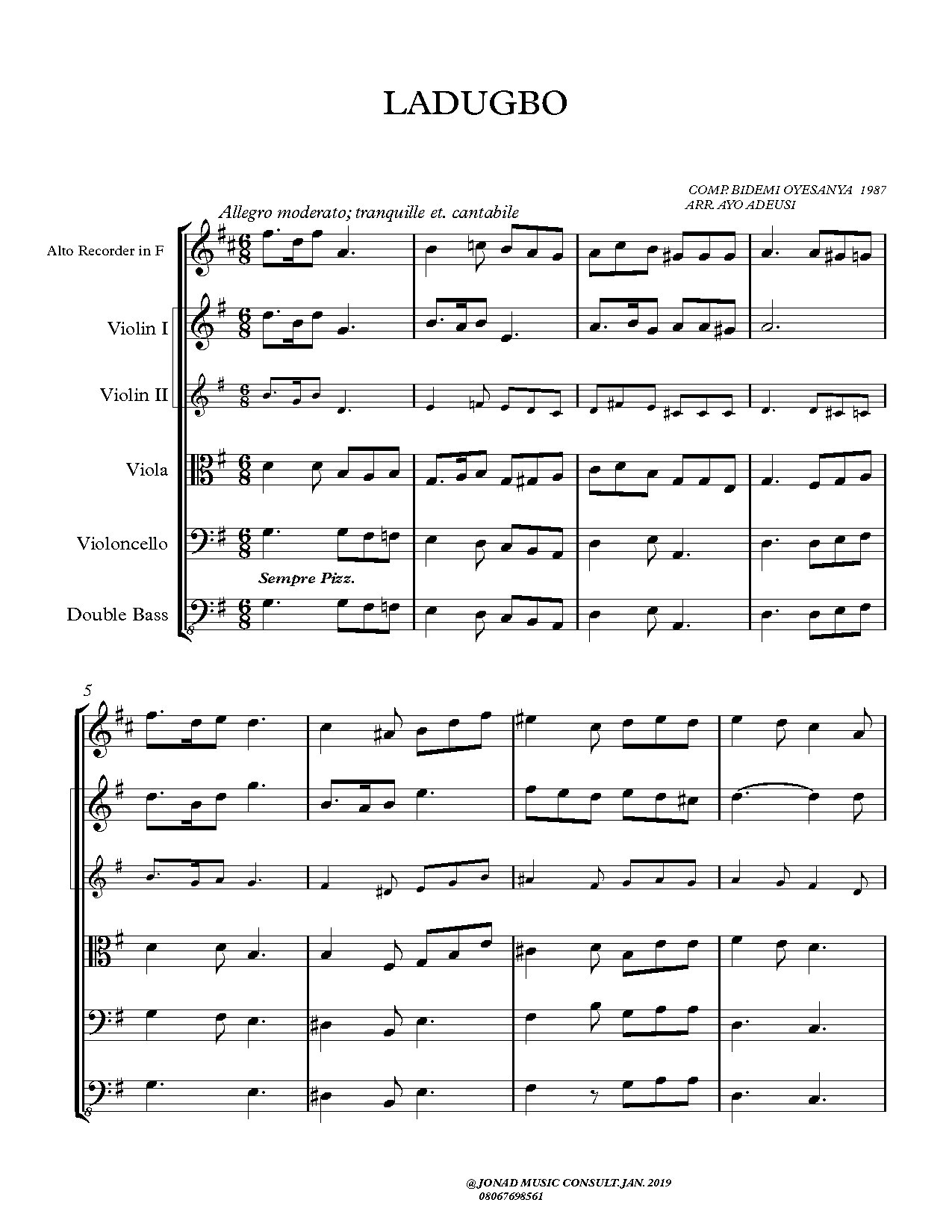 Ladugbo - Full Score - Download Choir Script PDF