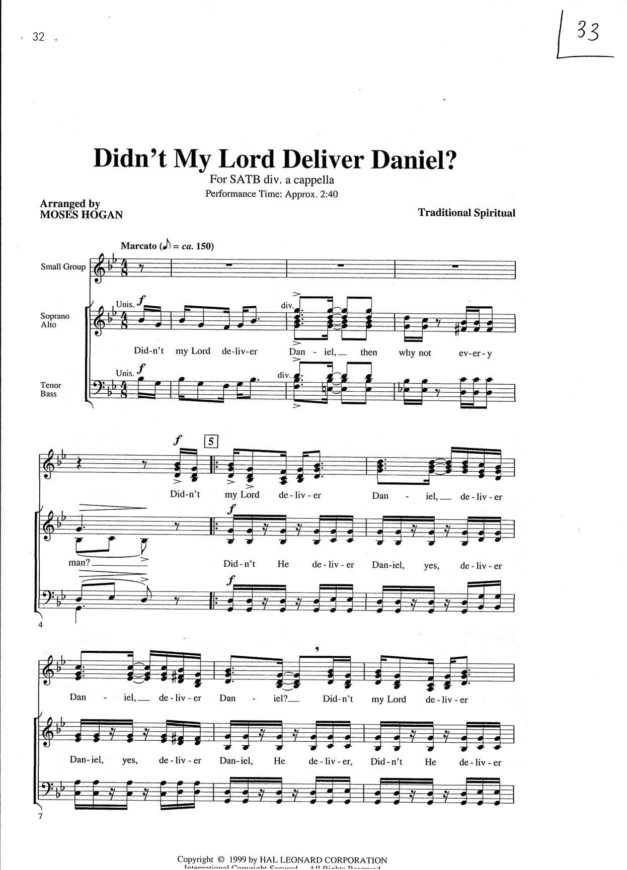 Pdfcoffee.com Didnt-my-lord-deliver-daniel-moses-hogan-coro-pdf-free - Download Choir Script PDF