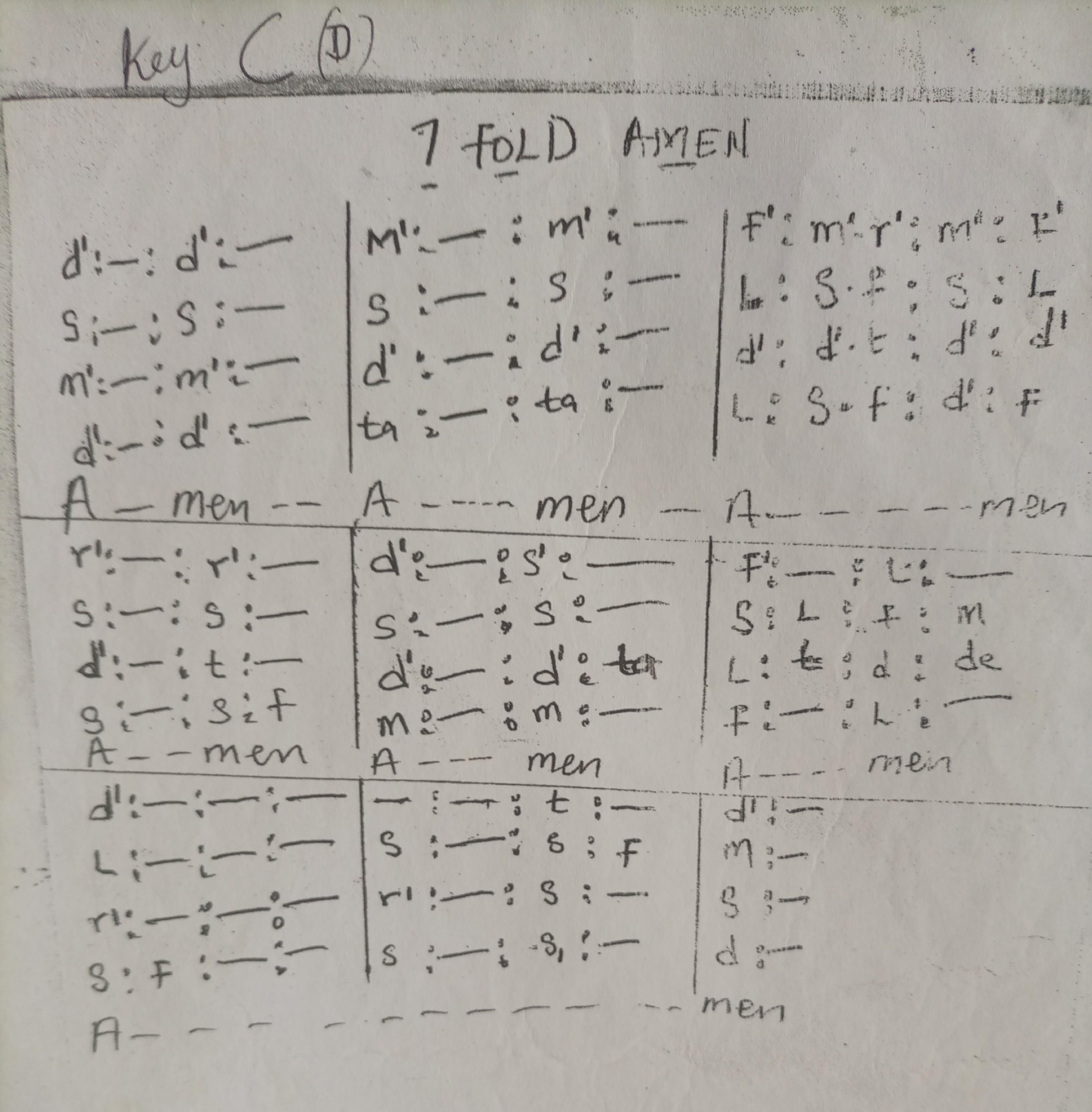 7 Fold Amen - Download Choir Script PDF