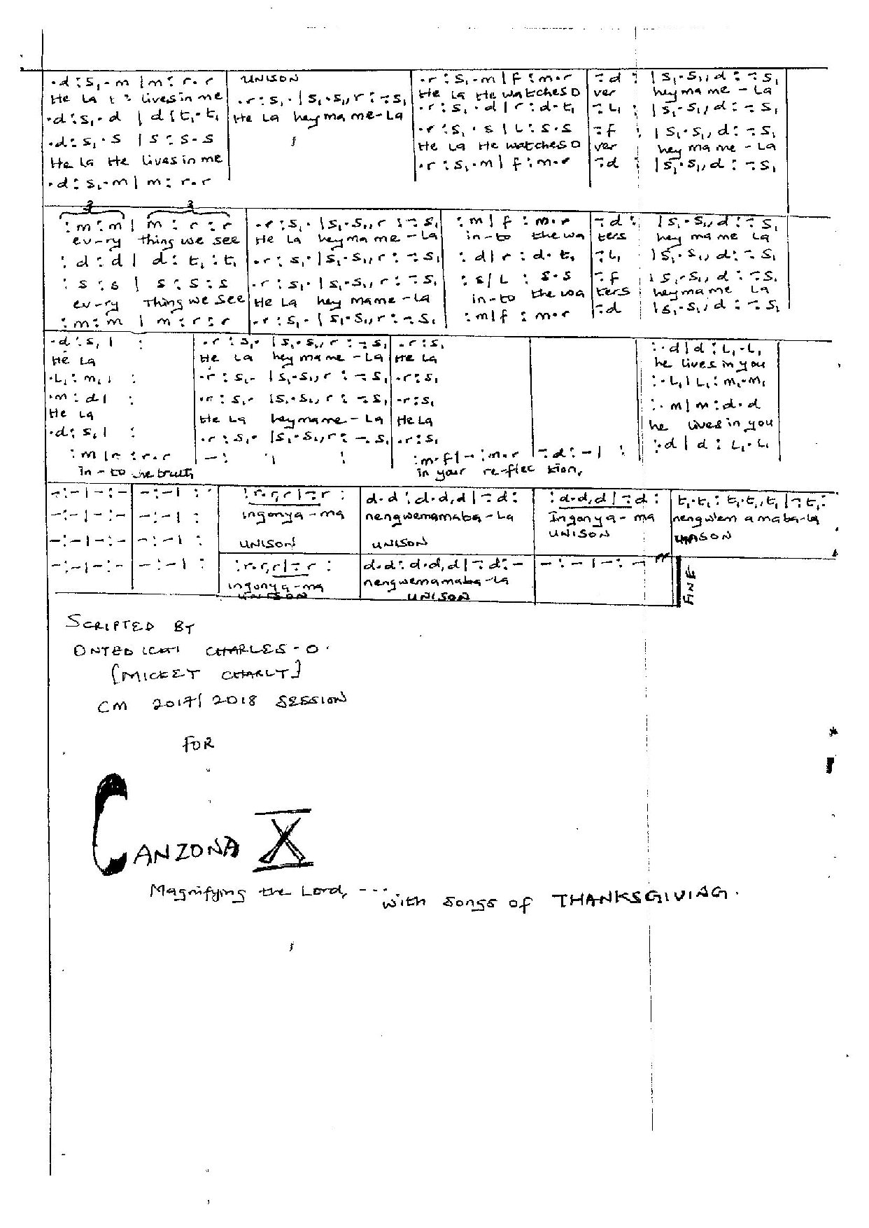 He Lives In Me 2 - Download Choir Script PDF