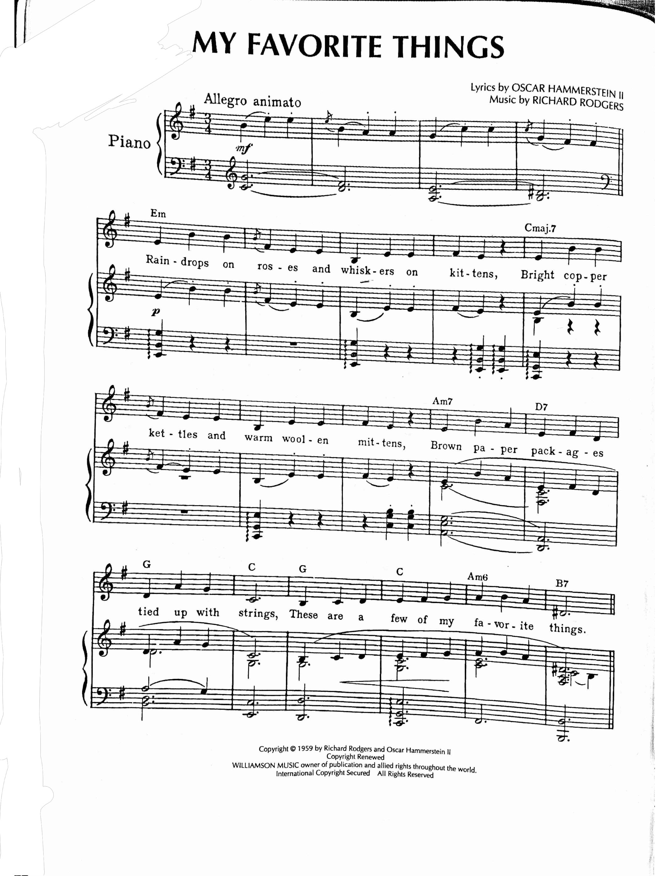 My Favourite Things - Download Choir Script PDF