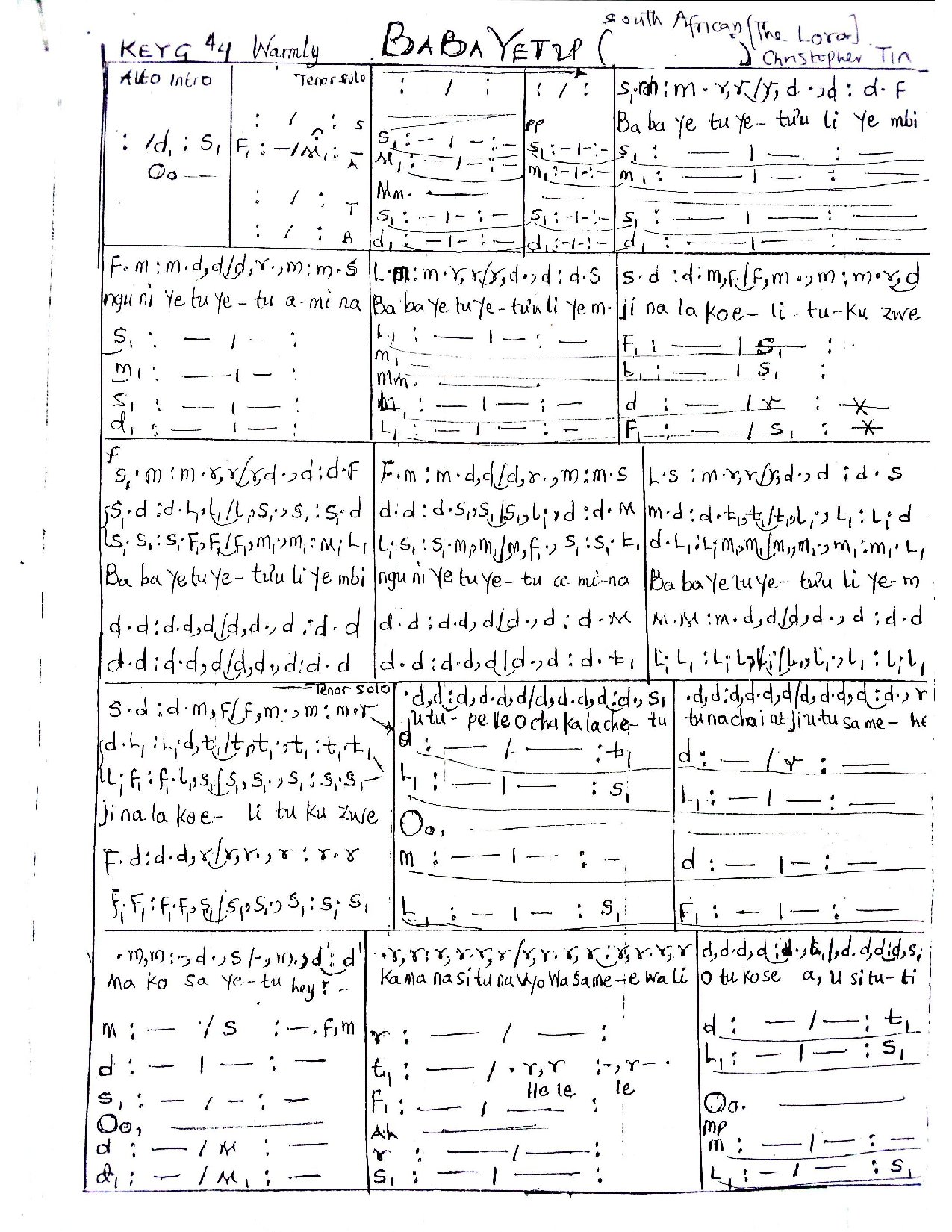 Baba1 - Download Choir Script PDF