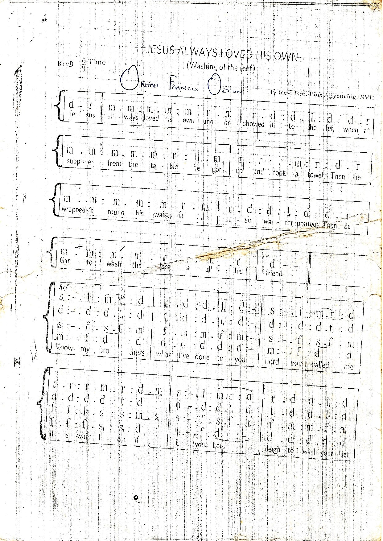 Jesus Always Loved His Own - Download Choir Script PDF