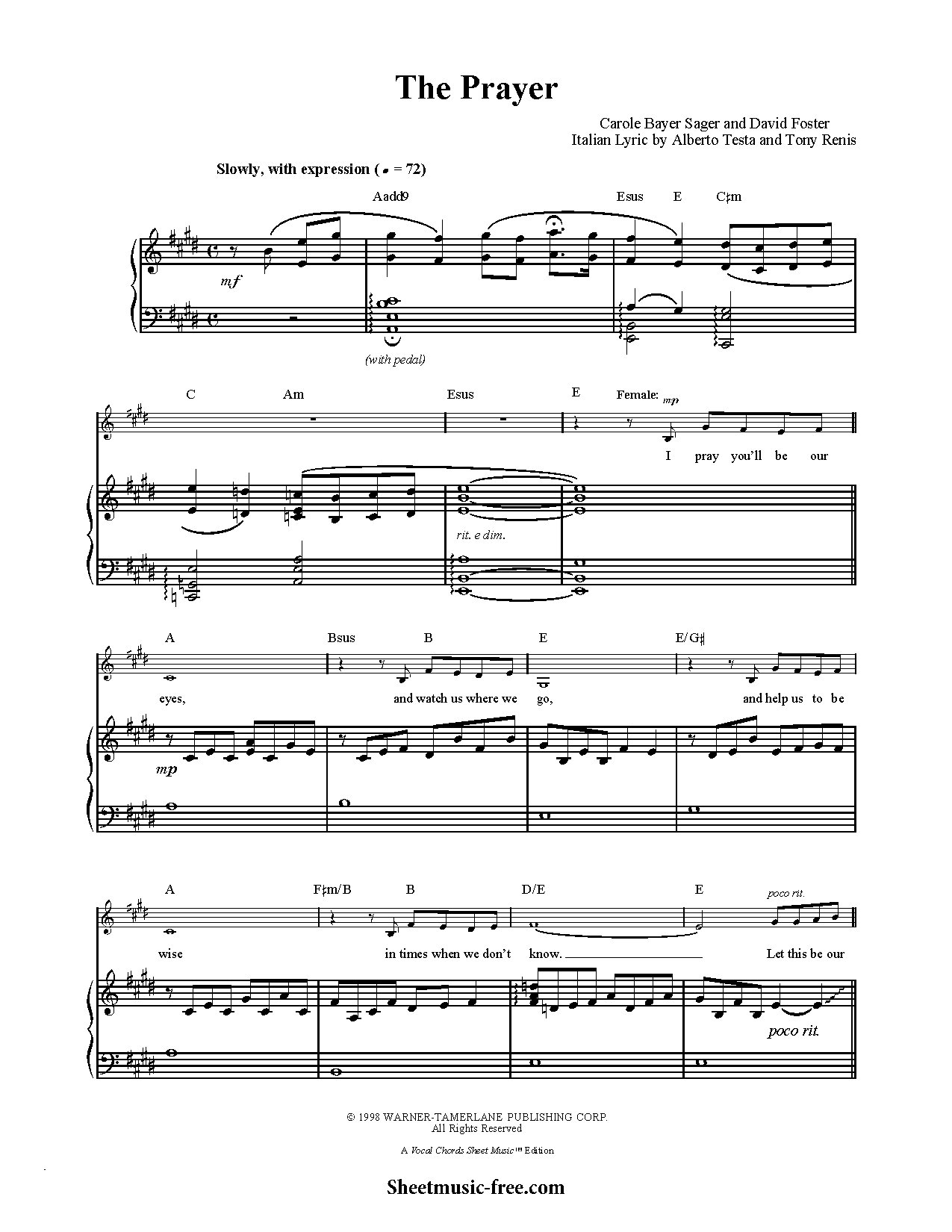 The-prayer-sheet-music-celine-dion-(sheetmusic-free.com) - Download Choir Script PDF