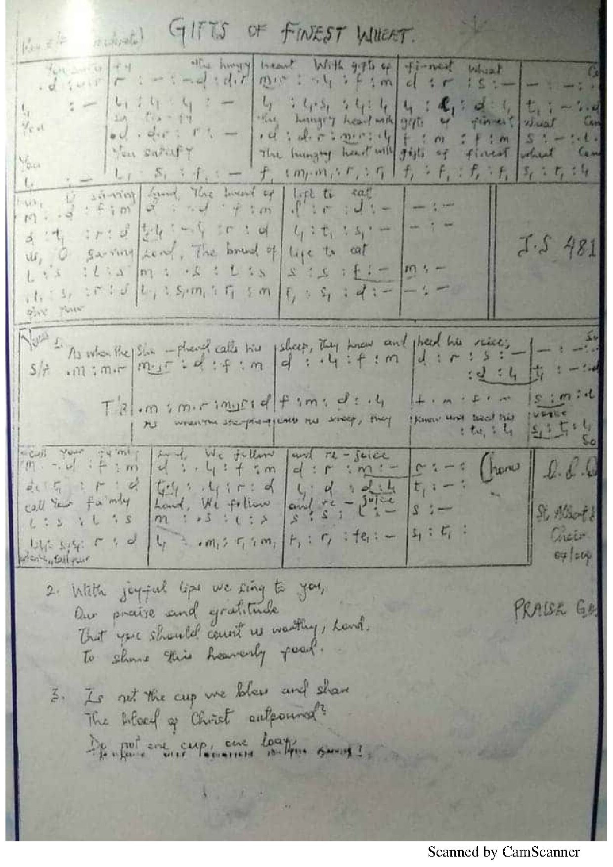 Gifts Of Finest Wheat. - Download Choir Script PDF