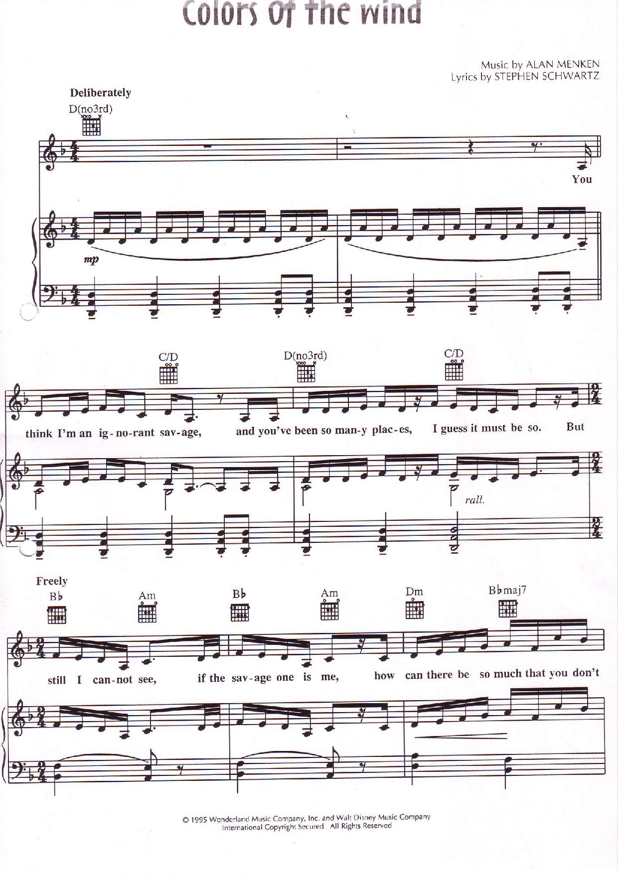 Pocahontas-colors-of-the-wind-sheet-music - Download Choir Script PDF
