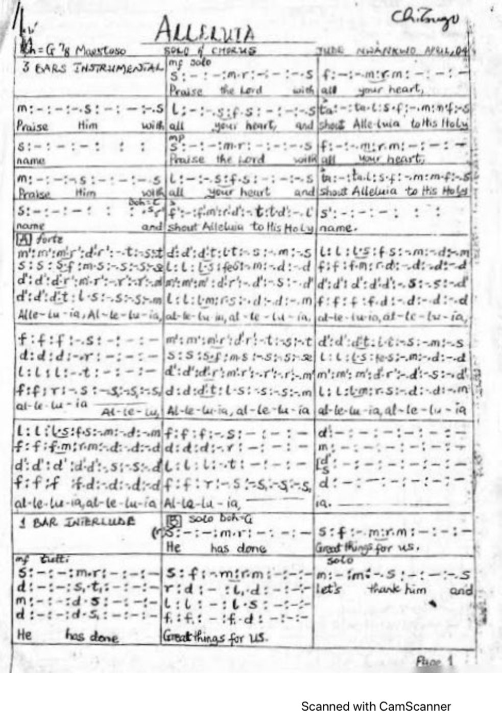 Alleluia 78 - Download Choir Script PDF