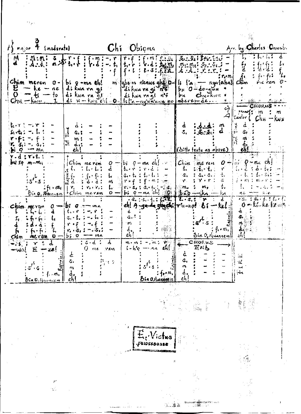 Chi Obioma - Download Choir Script PDF