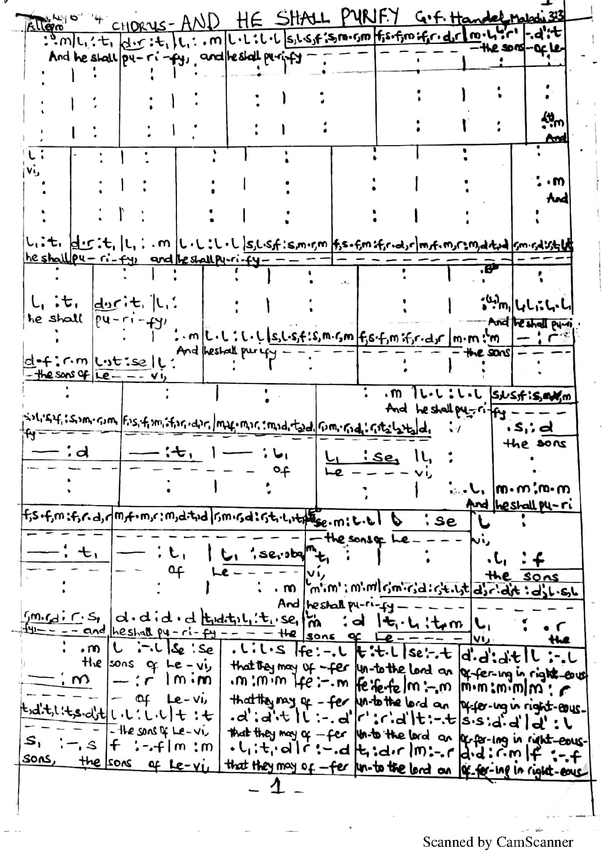 And He Shall Purify By G.f. Handel - Download Choir Script PDF