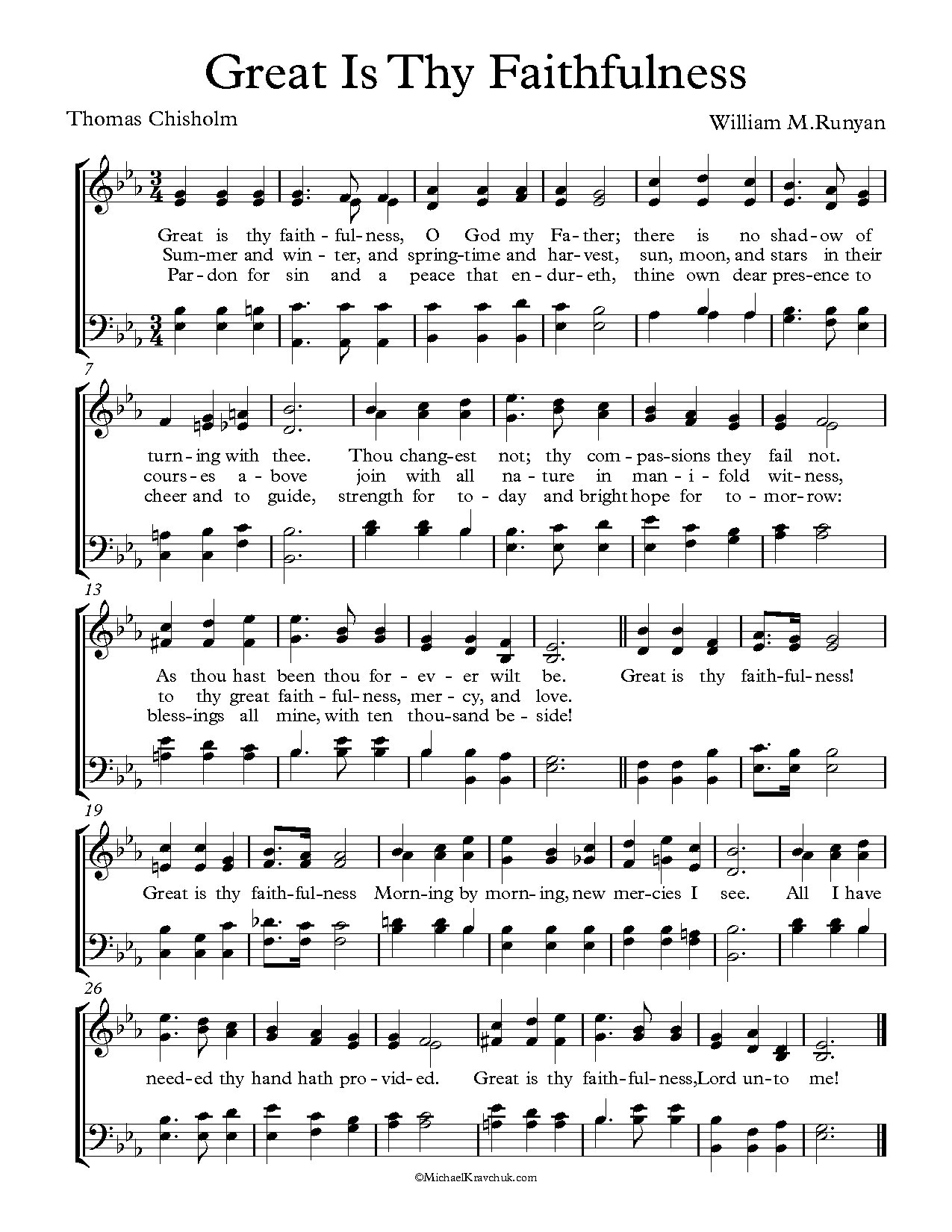 Great-is-thy-faithfulness-eb-major - Download Choir Script PDF