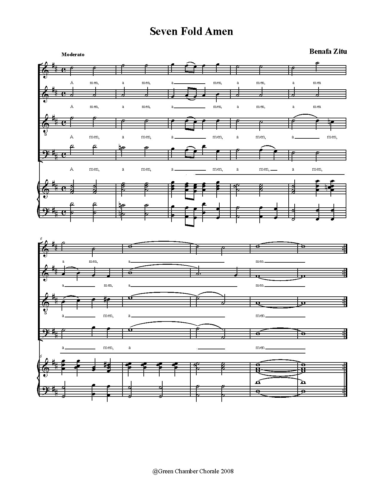 Seven Fold Amen - Download Choir Script PDF
