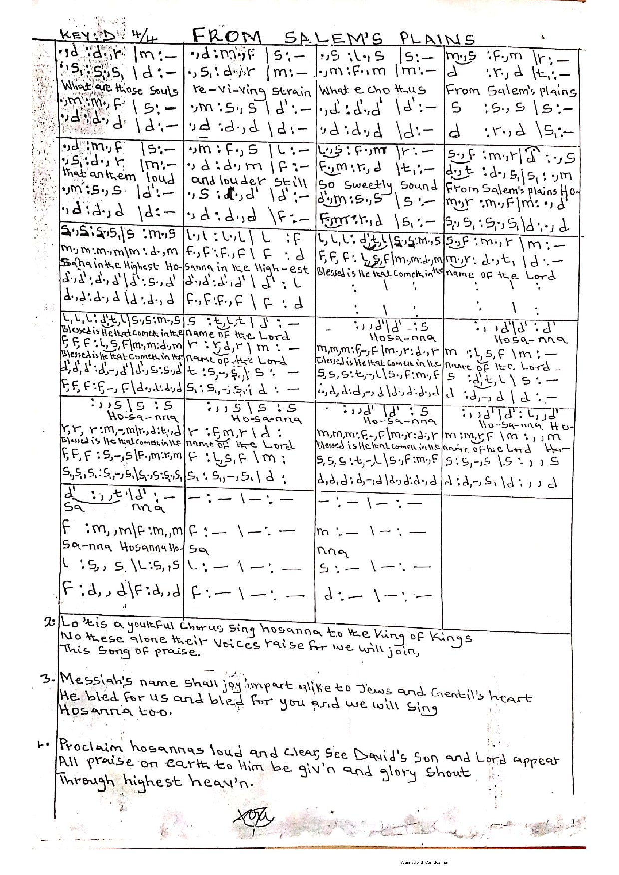 From Salem S Plains - Download Choir Script PDF