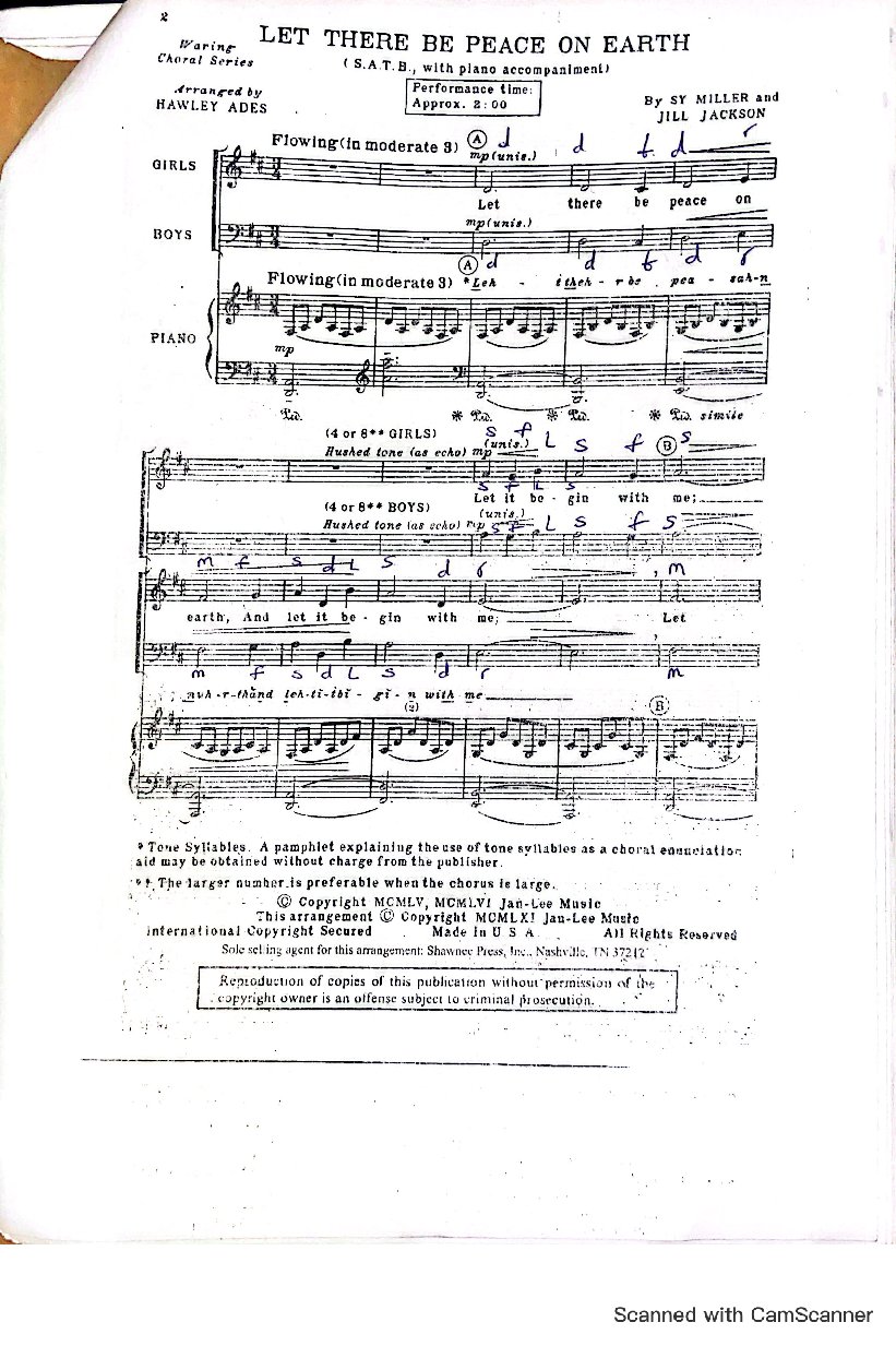 Let There Be Peace - Download Choir Script PDF