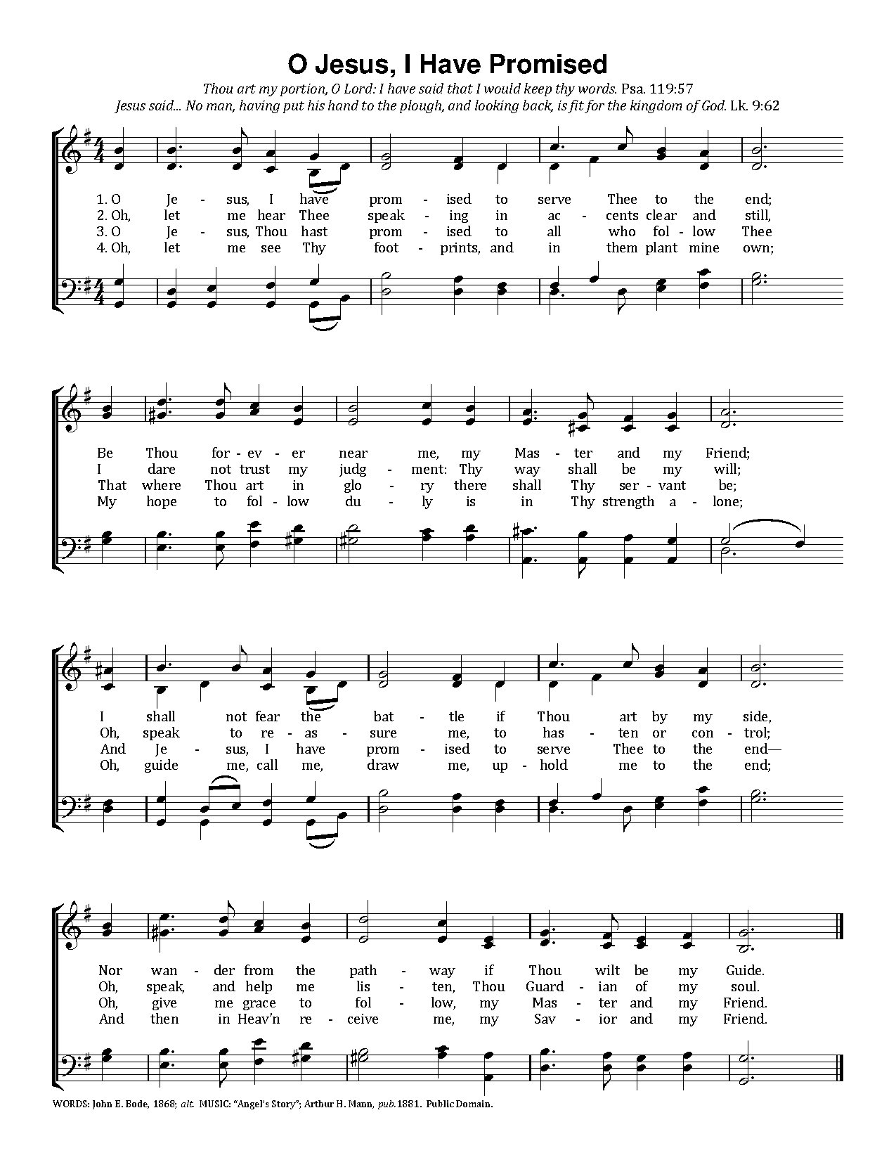 O Jesus I Have Promised - Download Choir Script PDF