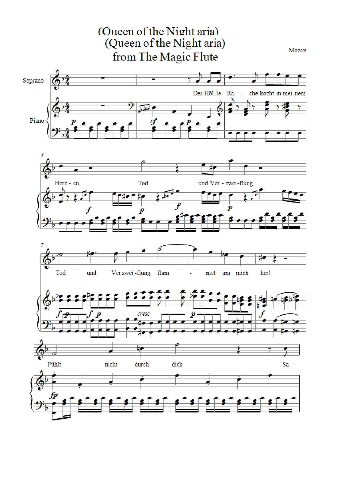 Pdfcoffee.com Queen-of-the-night-aria-mozart-piano-soprano-pdf-free - Download Choir Script PDF