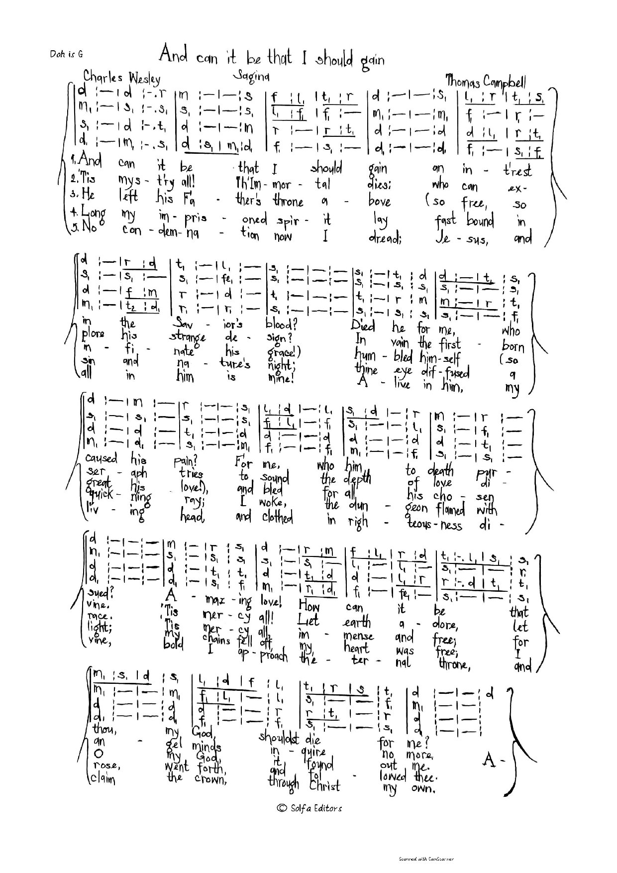 And Can It Be That I Should Gain - Download Choir Script PDF
